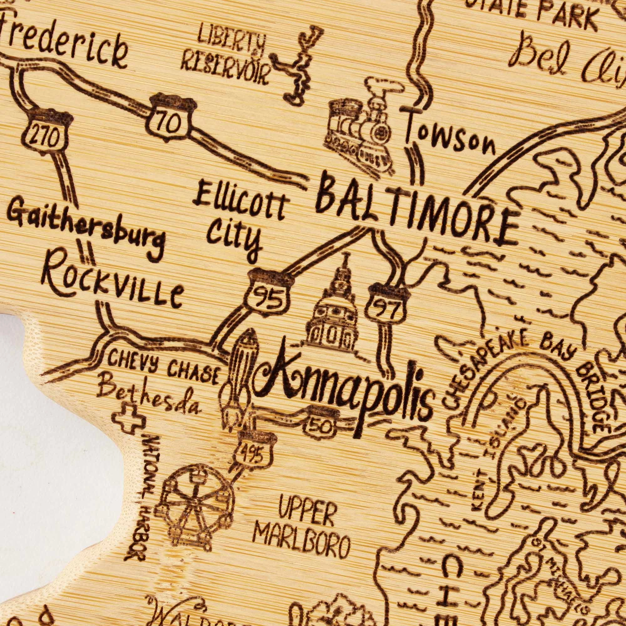 Destination Maryland Cutting Board, 18" x 9-5/8"