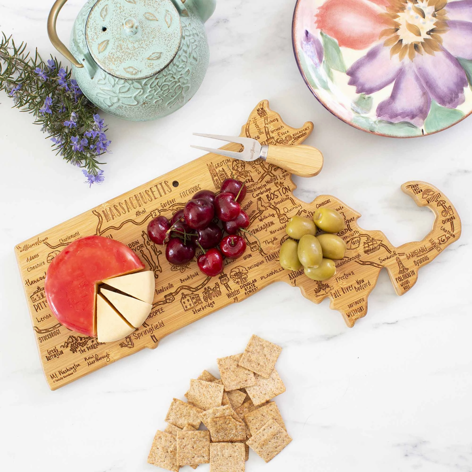 Destination Massachusetts Cutting Board, 16-3/4" x 9-1/4"