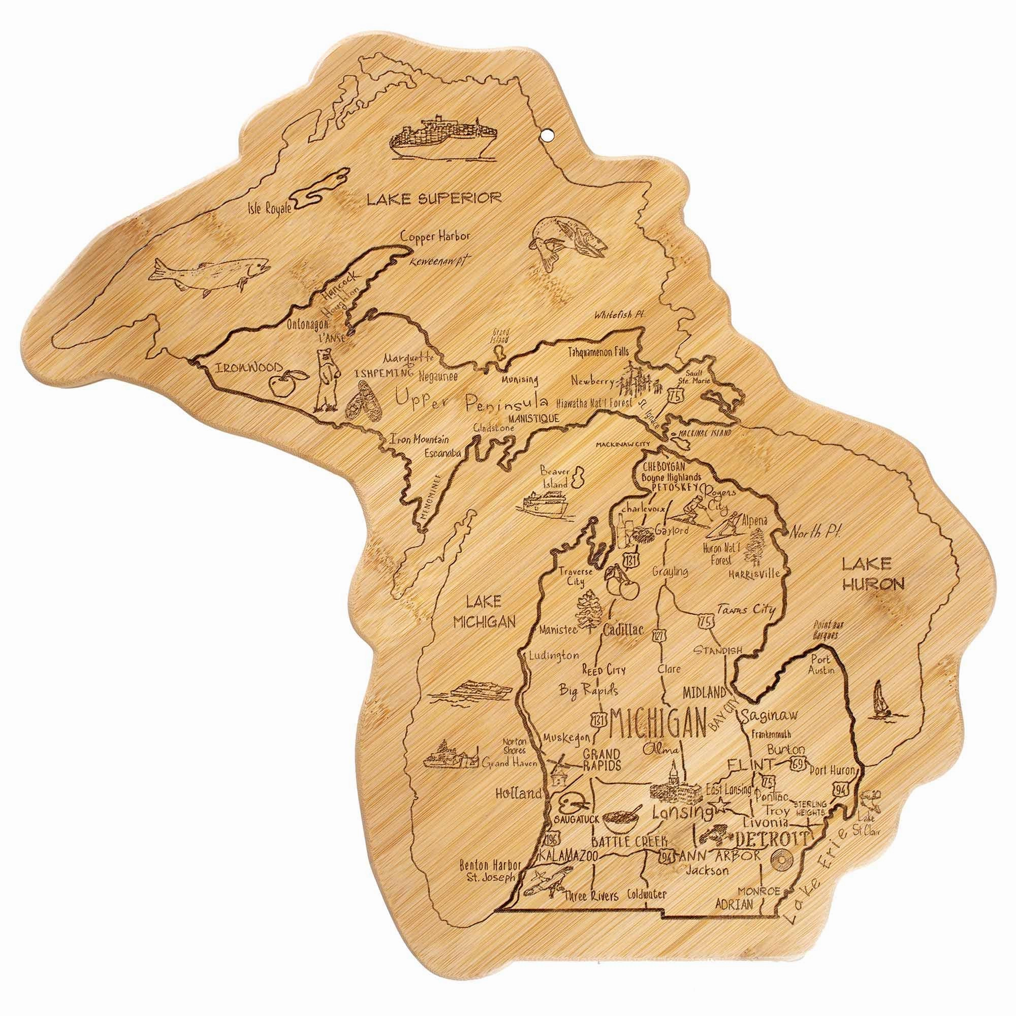 Destination Michigan Cutting Board, 16-3/4" x 16-1/2" cutting board,chopping board,kitchen tools