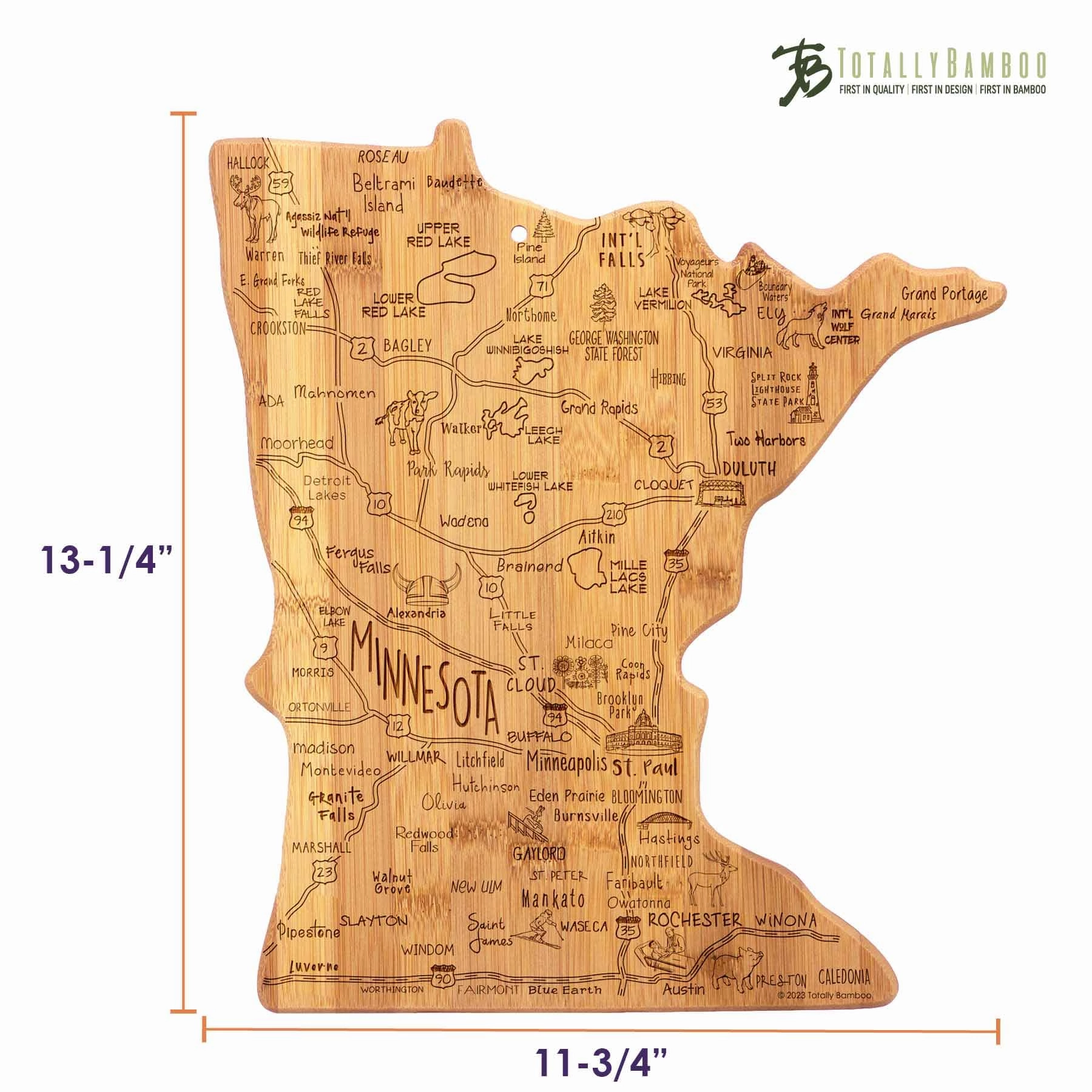Destination Minnesota Cutting Board, 13-1/4" x 11-3/4"