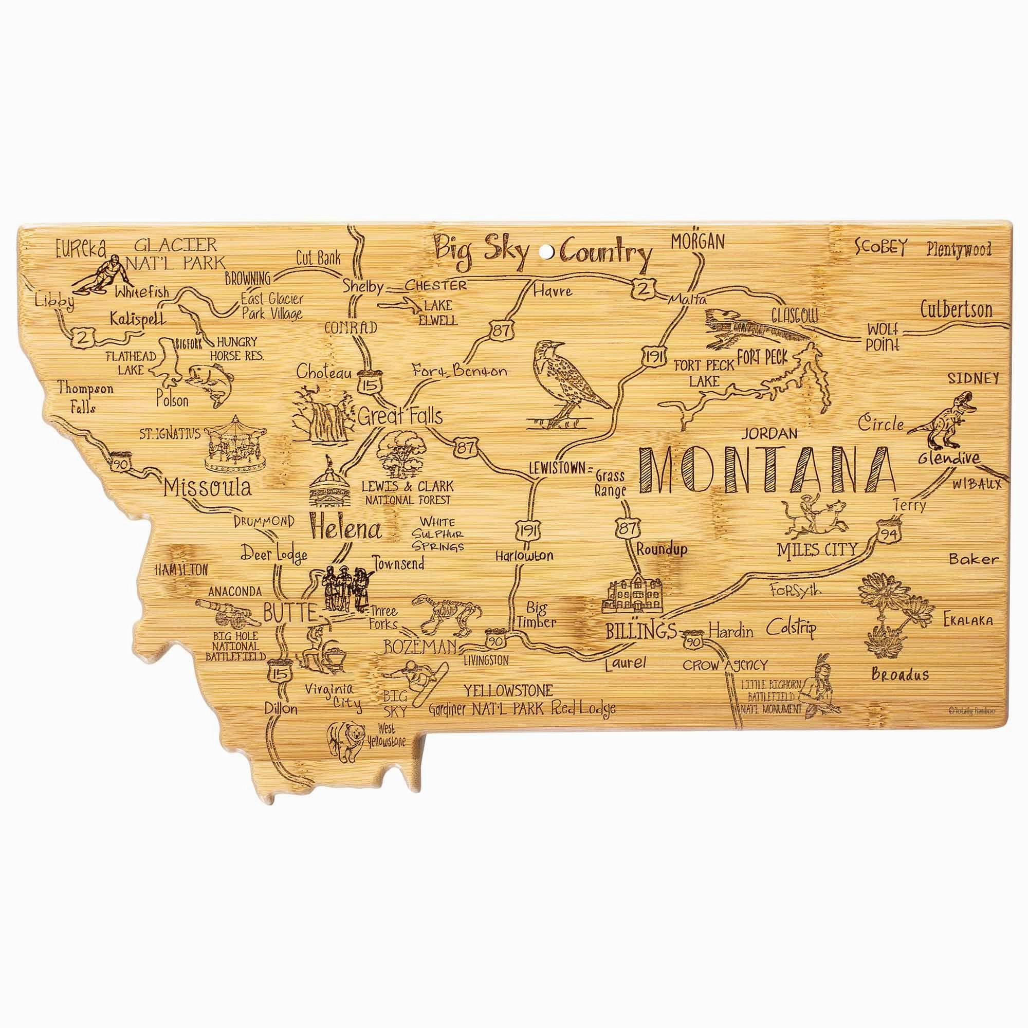 Destination Montana Cutting Board, 16" x 9-1/2" cutting board,chopping board,kitchen tools