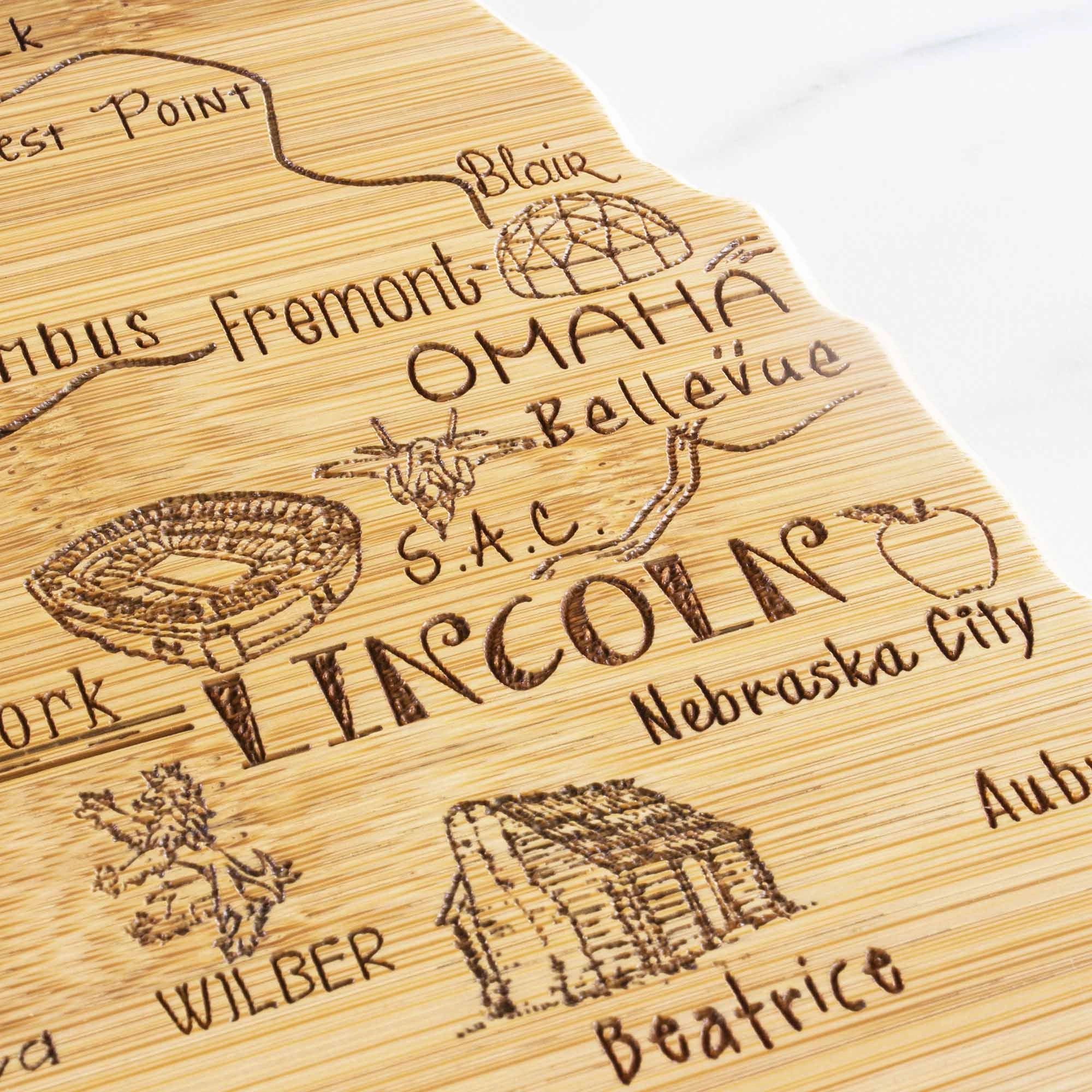 Destination Nebraska Cutting Board, 17-3/4" x 9"