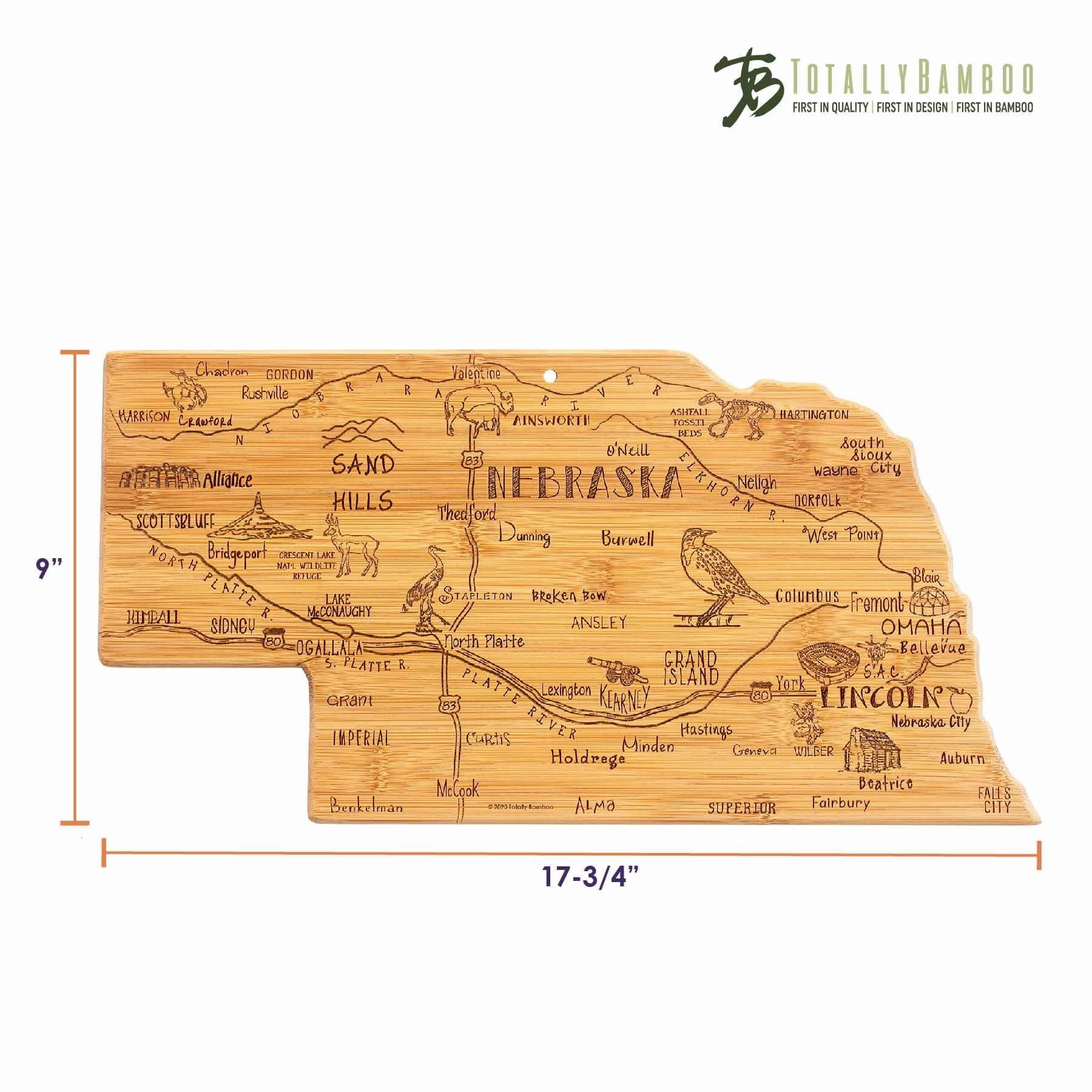 Destination Nebraska Cutting Board, 17-3/4" x 9"