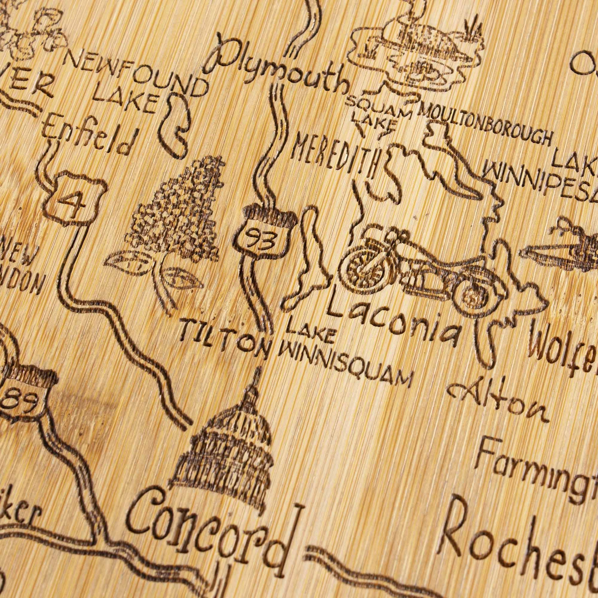 Destination New Hampshire Cutting Board, 9" x 17"