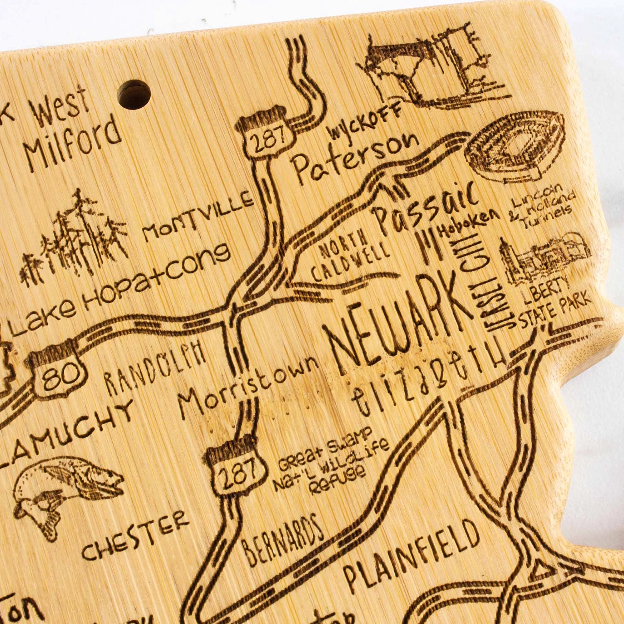 Destination New Jersey Cutting Board, 8-5/8" x 16-5/8"