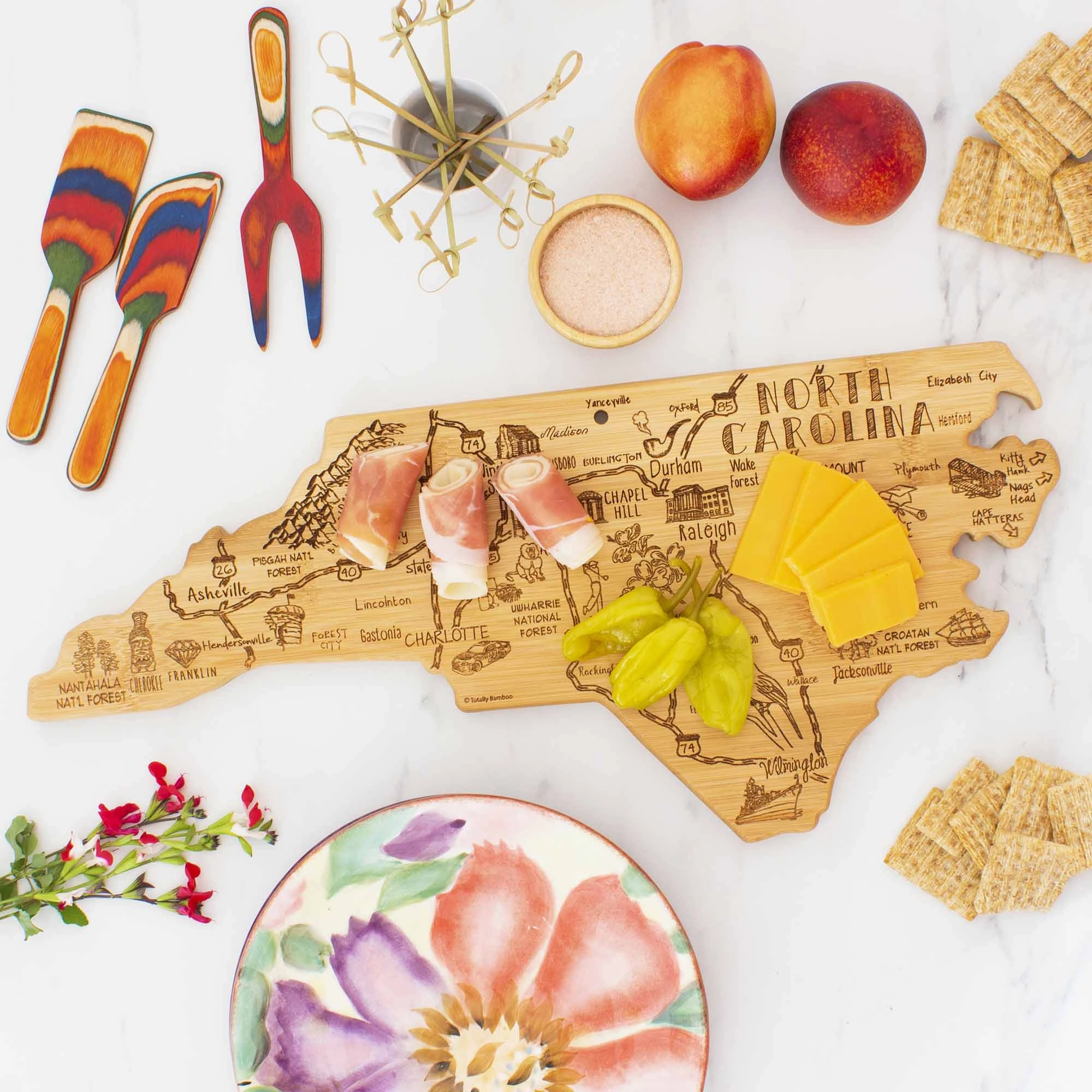 Destination North Carolina Cutting Board, 18" x 8"