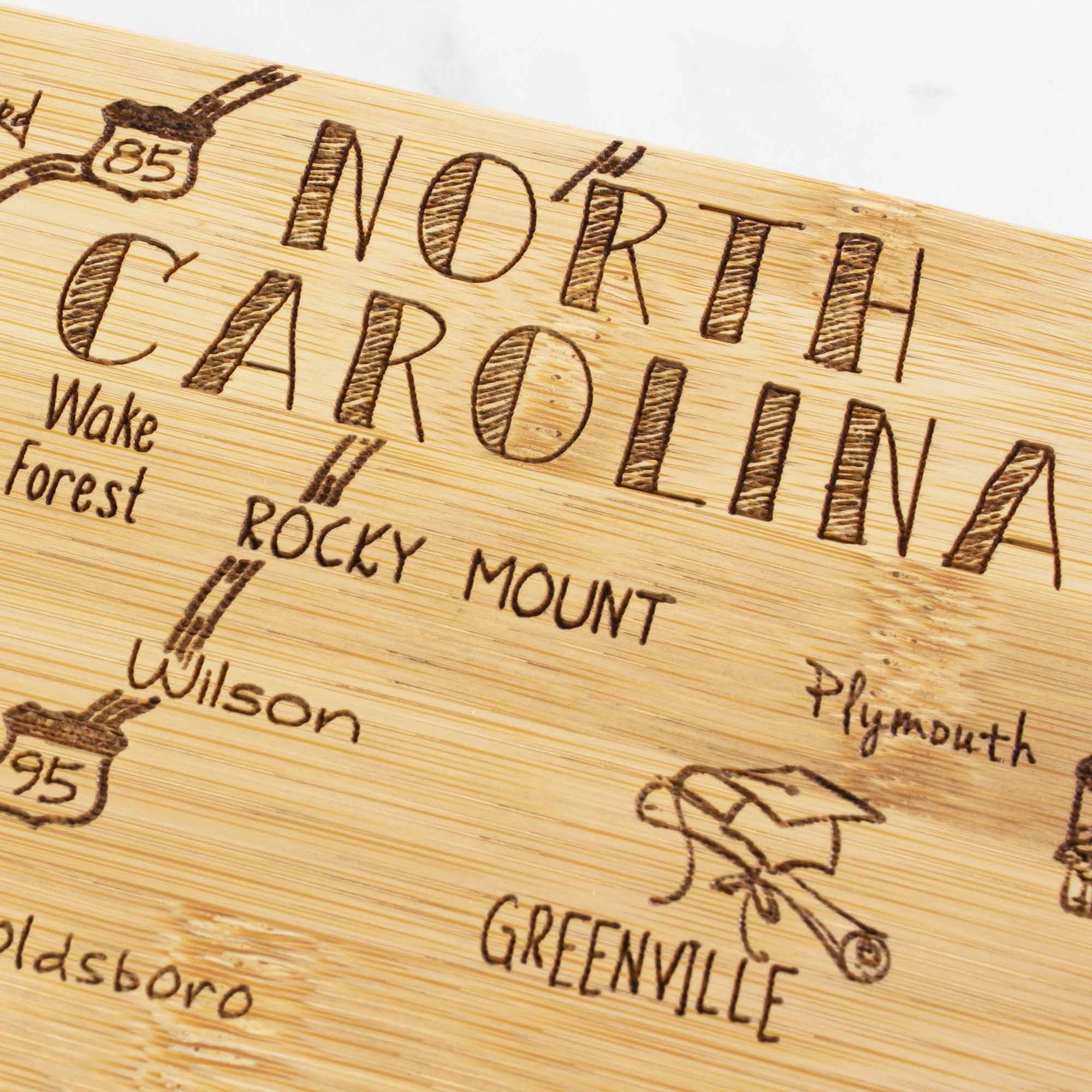 Destination North Carolina Cutting Board, 18" x 8"