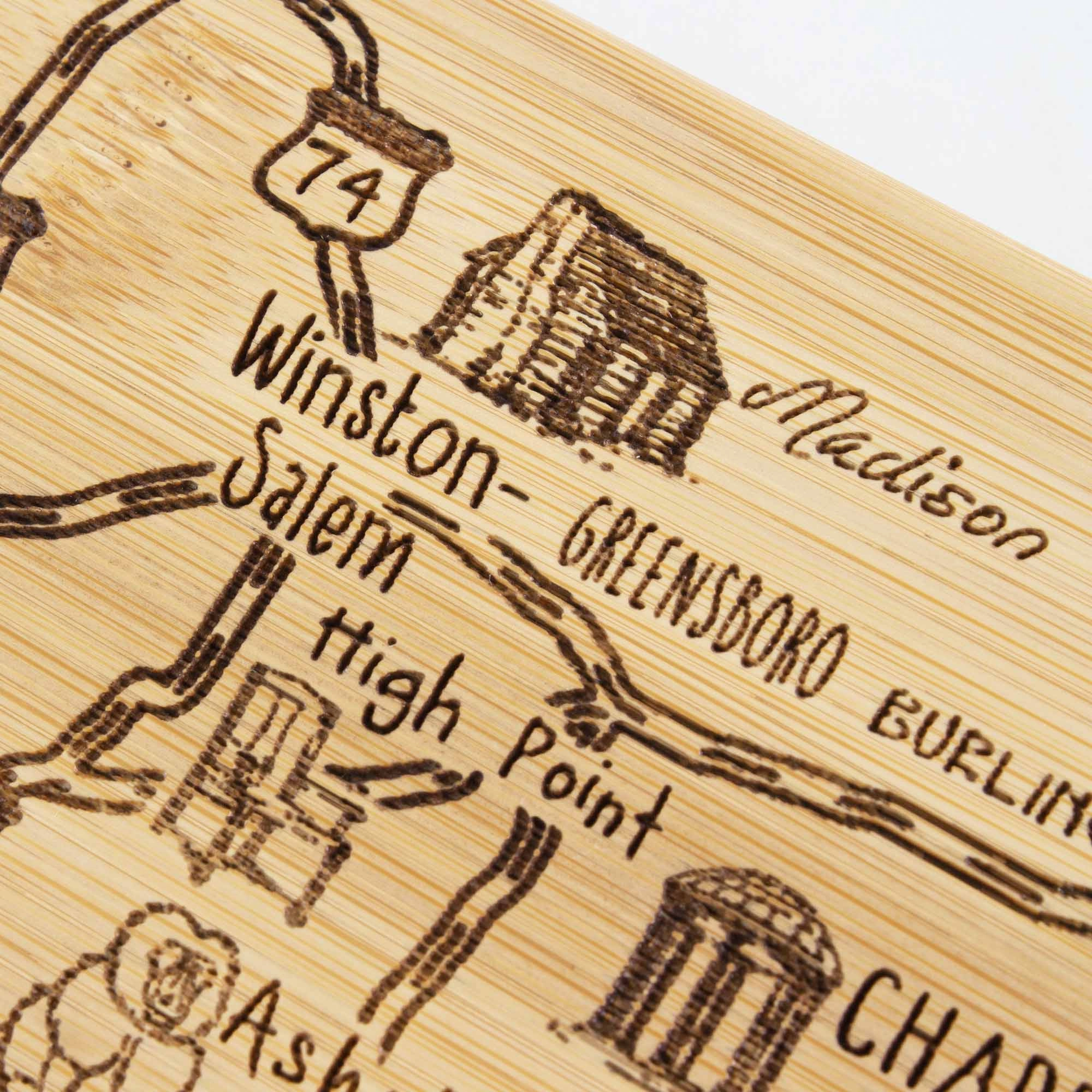Destination North Carolina Cutting Board, 18" x 8"