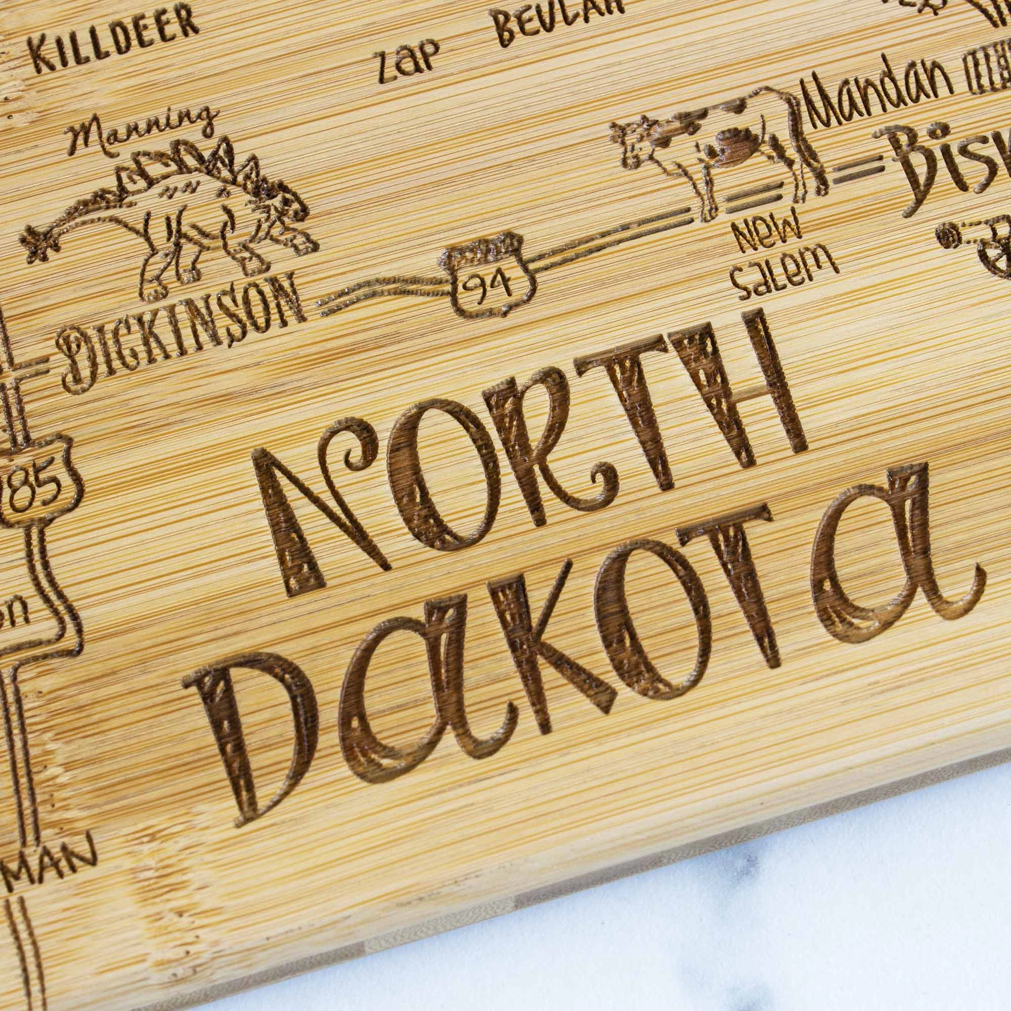 Destination North Dakota Cutting Board, 9-3/4" x 16"