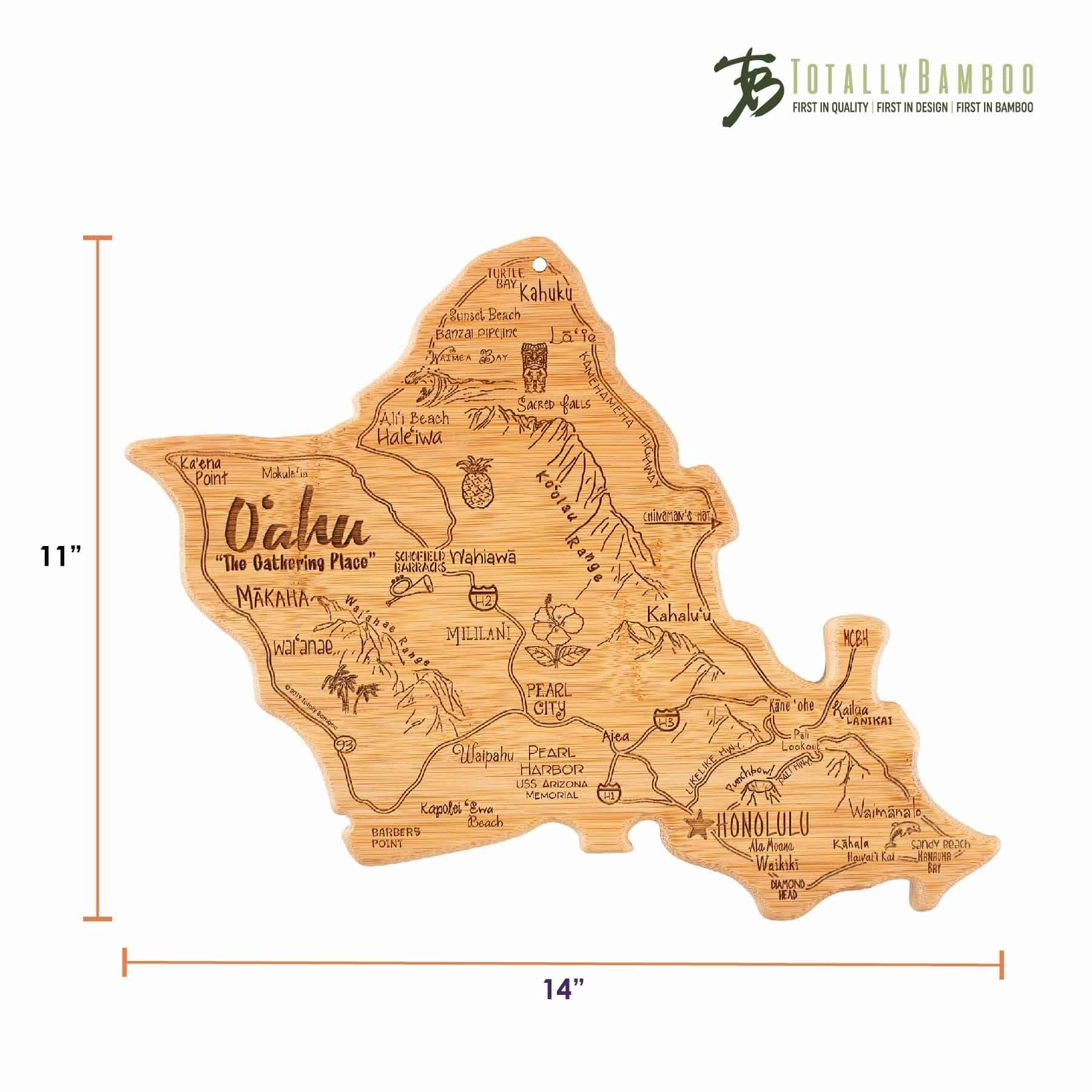 Destination Oahu Cutting Board, 14" x 11"