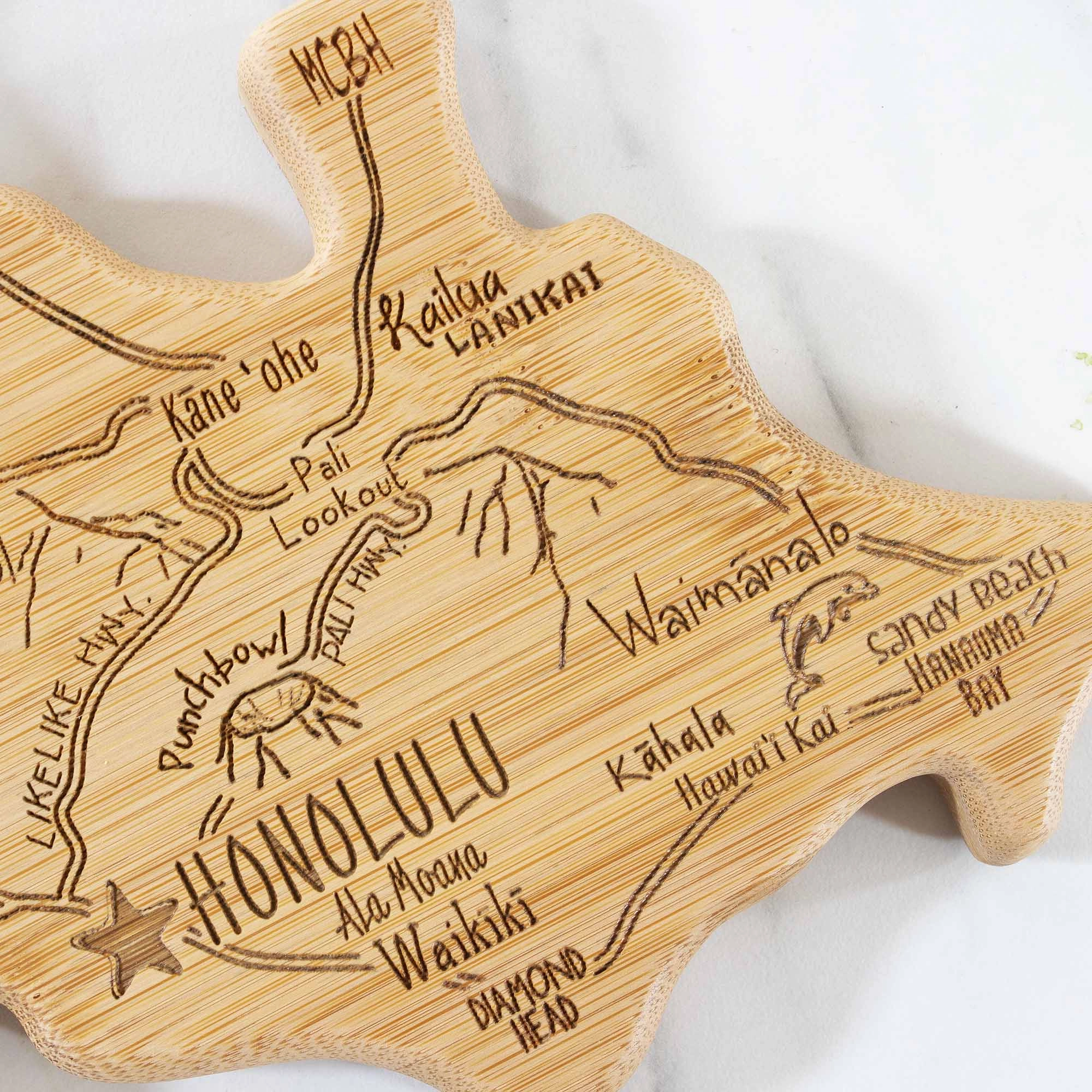 Destination Oahu Cutting Board, 14" x 11"