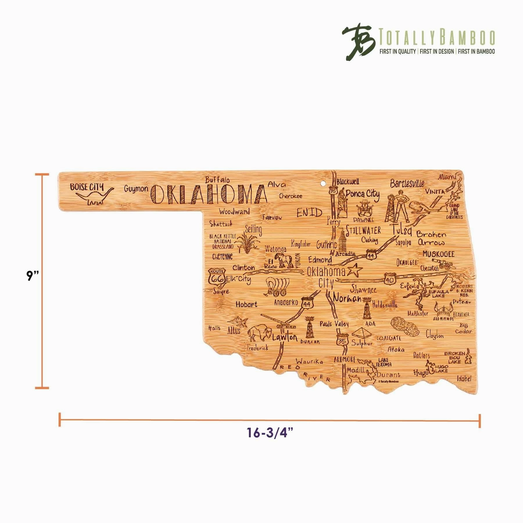 Destination Oklahoma Cutting Board, 16-3/4" x 9"
