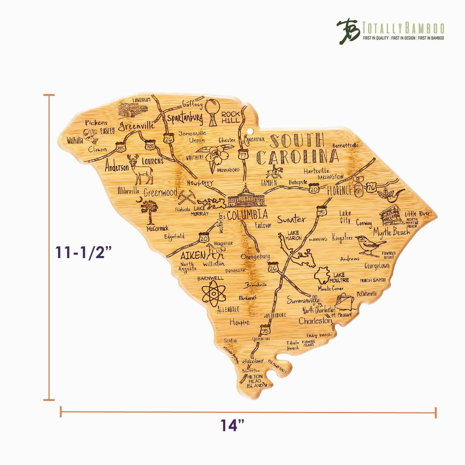 Destination South Carolina Cutting Board, 14" x 11-1/2"