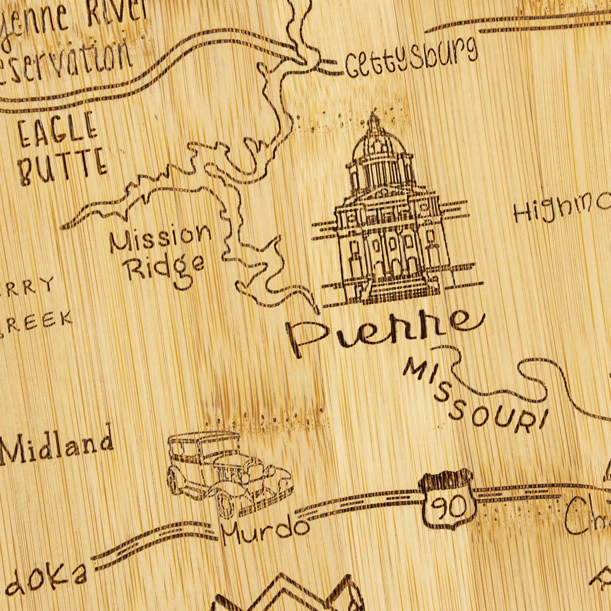 Destination South Dakota Cutting Board, 9-3/4" x 16"