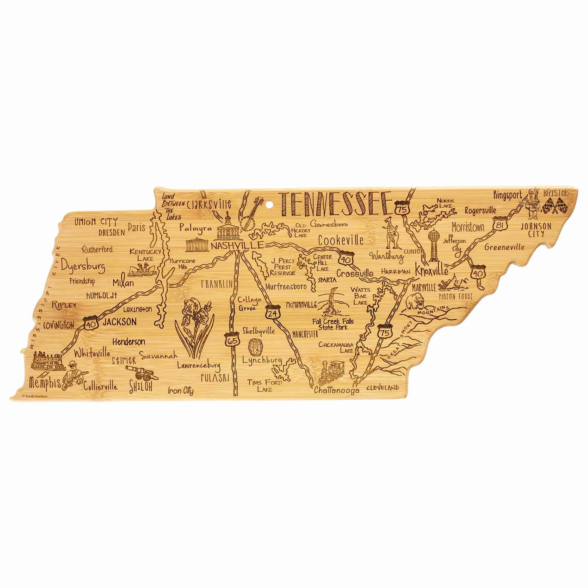 Destination Tennessee Cutting Board, 18-1/2" x 7" cutting board,chopping board,kitchen tools