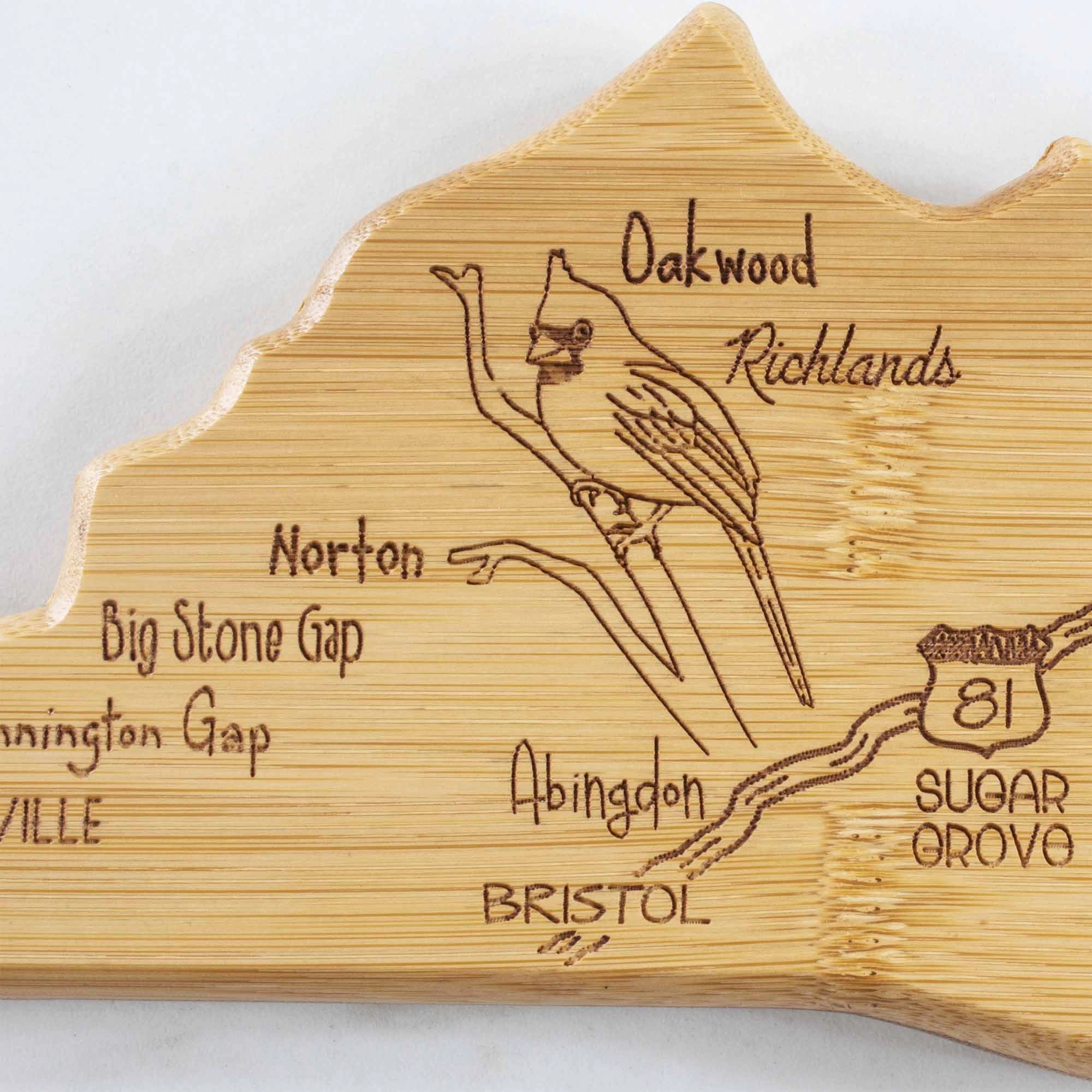 Destination Virginia Cutting Board, 16-1/2" x 9-1/2"
