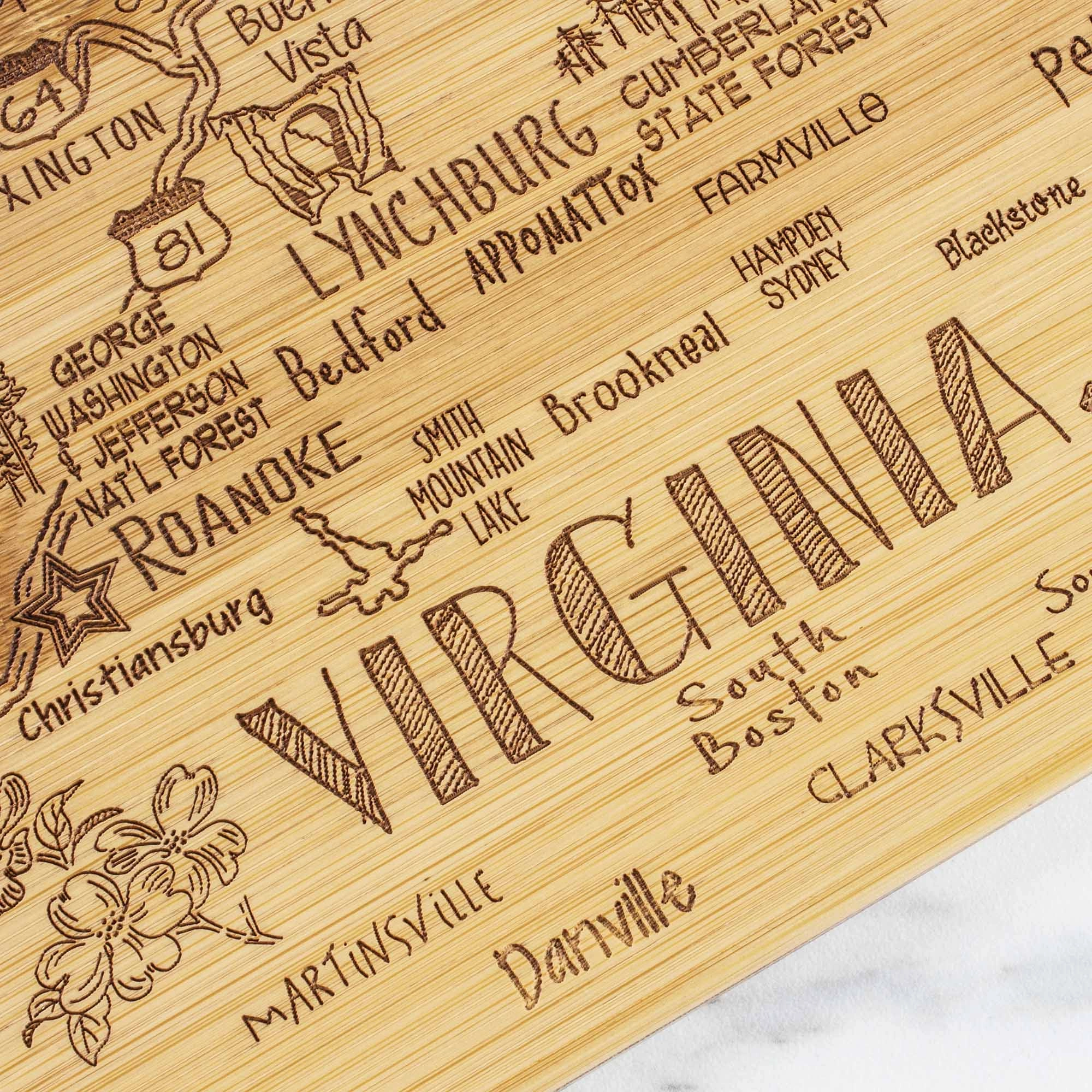 Destination Virginia Cutting Board, 16-1/2" x 9-1/2"