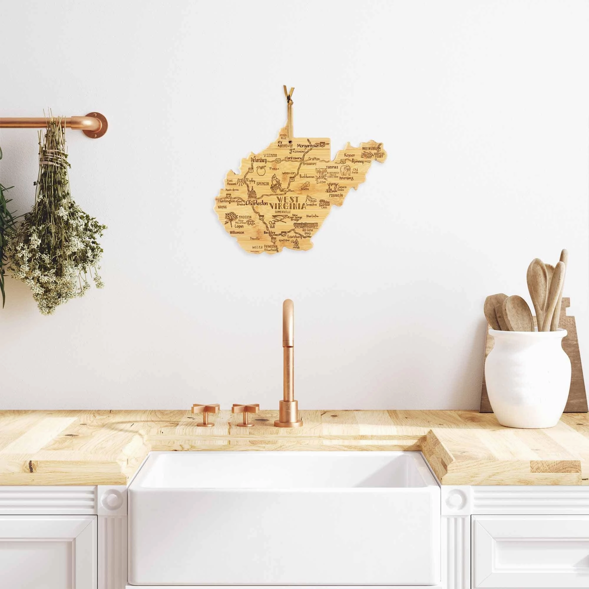 Destination West Virginia Cutting Board, 13-1/2" x 11-3/4"