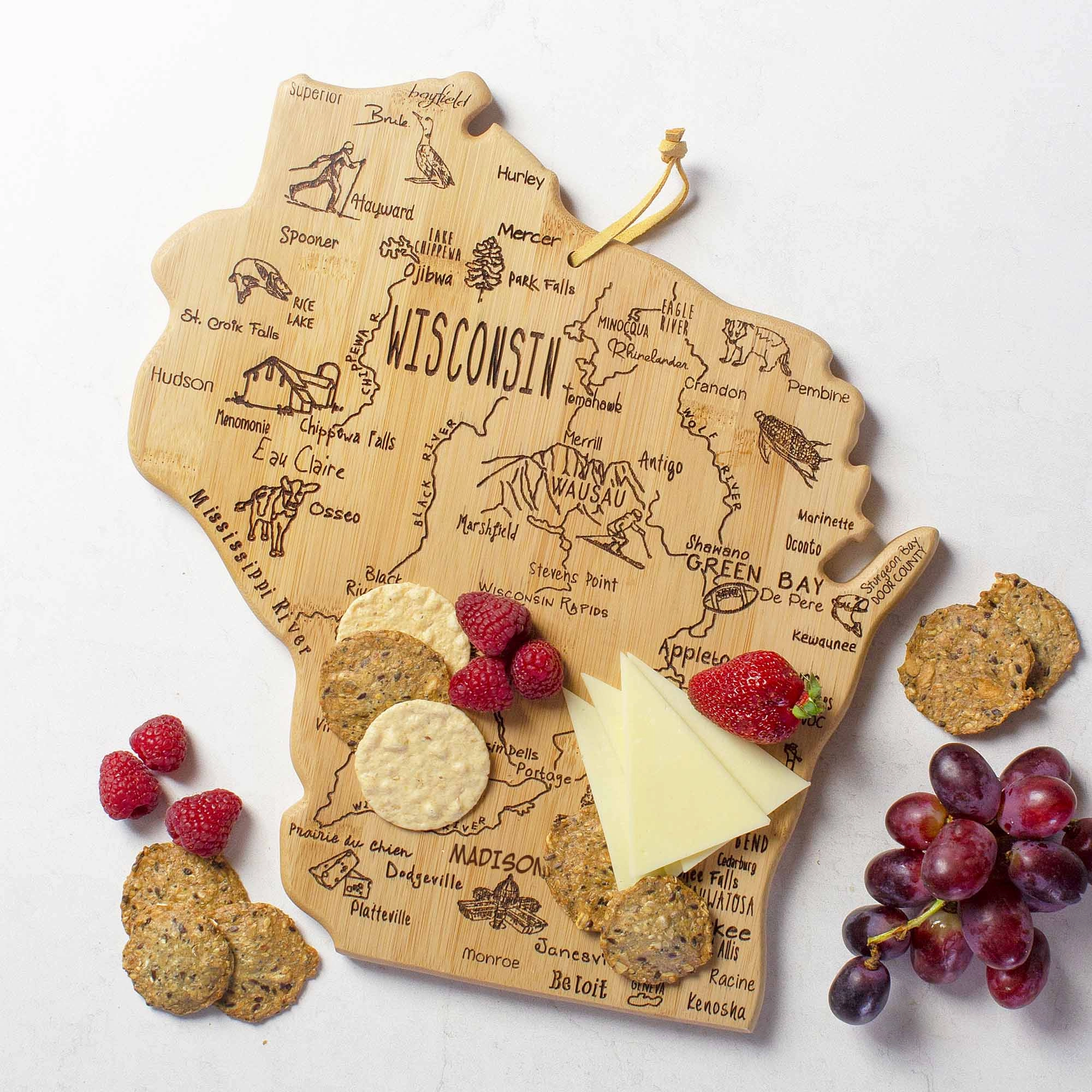 Destination Wisconsin Cutting Board, 12" x 13"