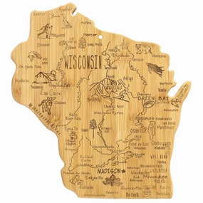 Destination Wisconsin Cutting Board, 12" x 13" cutting board,chopping board,kitchen tools