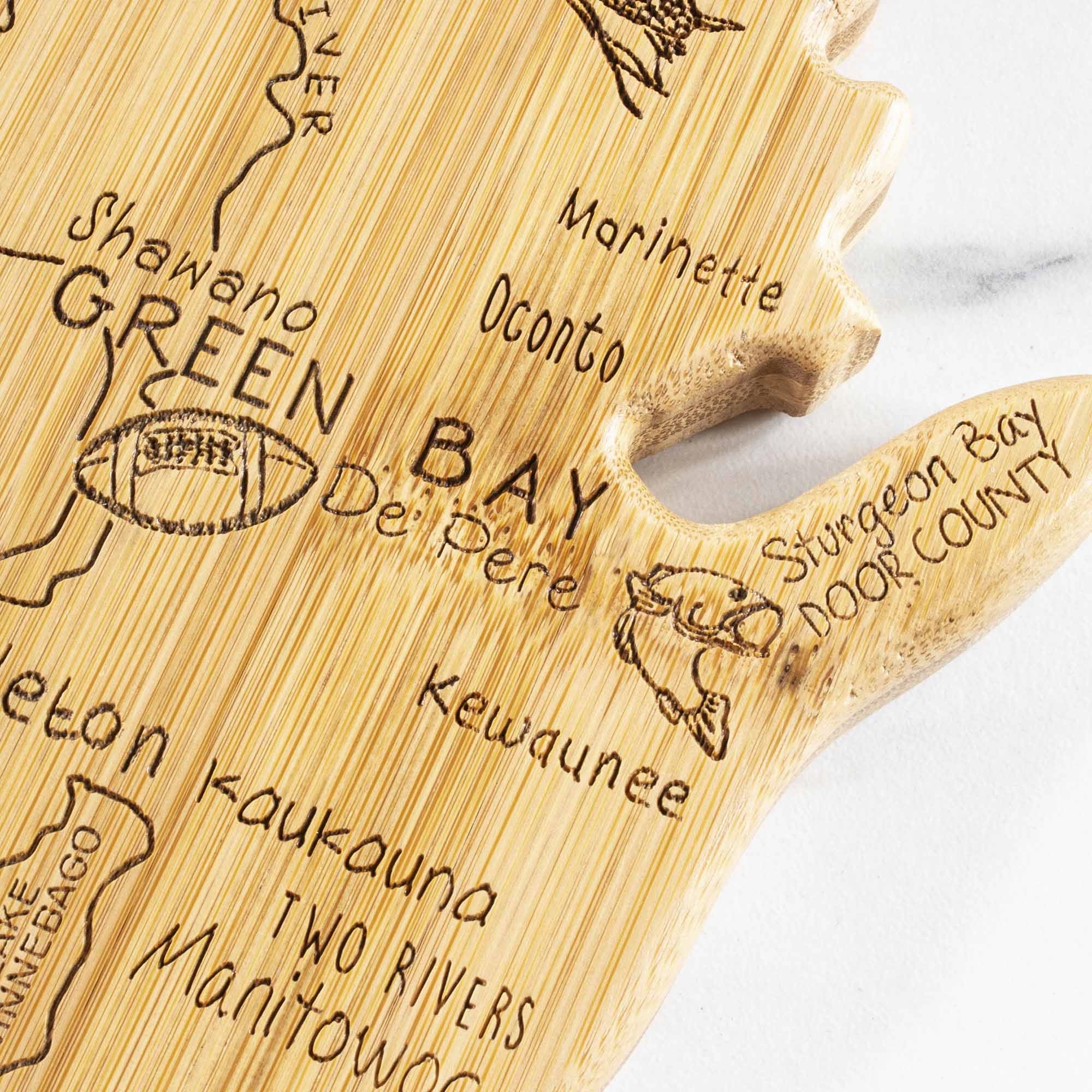 Destination Wisconsin Cutting Board, 12" x 13"