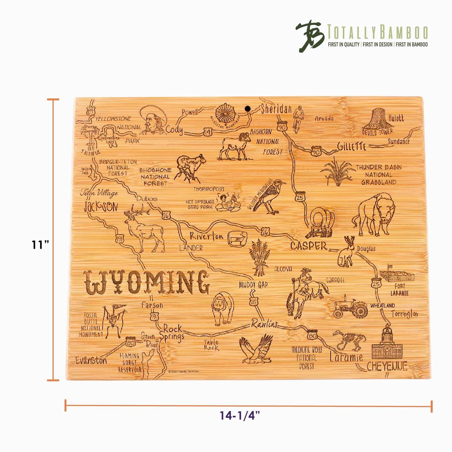 Destination Wyoming Cutting Board, 11" x 14-1/4"