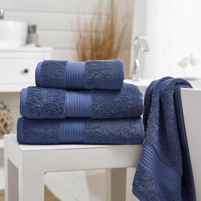 Deyongs Pima Cotton Luxury Bliss Plain Face Towel Denim bathroom essentials,bathroom accessories,bathroom set