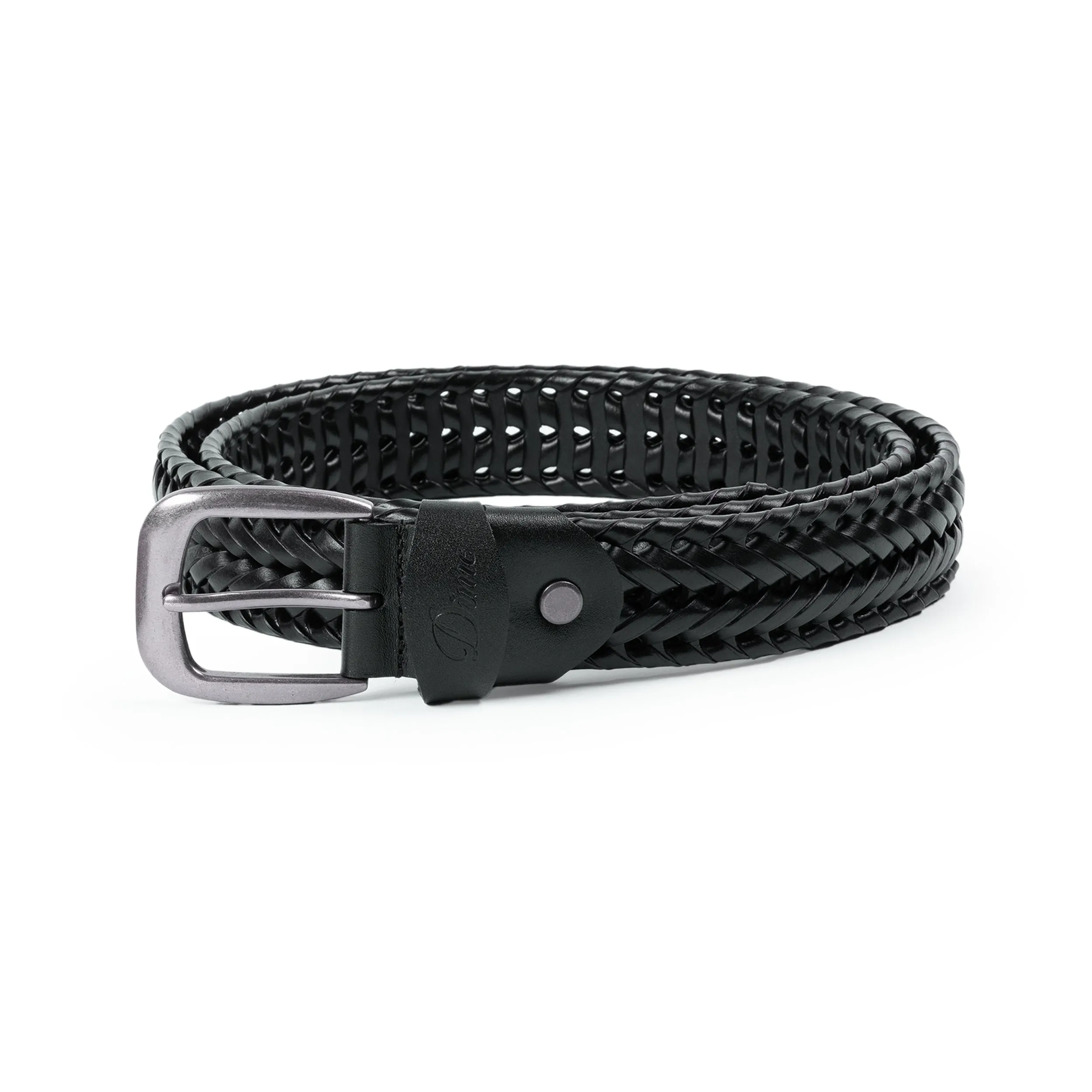 Dime Braided Leather Belt - Black Clothing_Dime