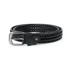 Dime Braided Leather Belt - Black Clothing_Dime