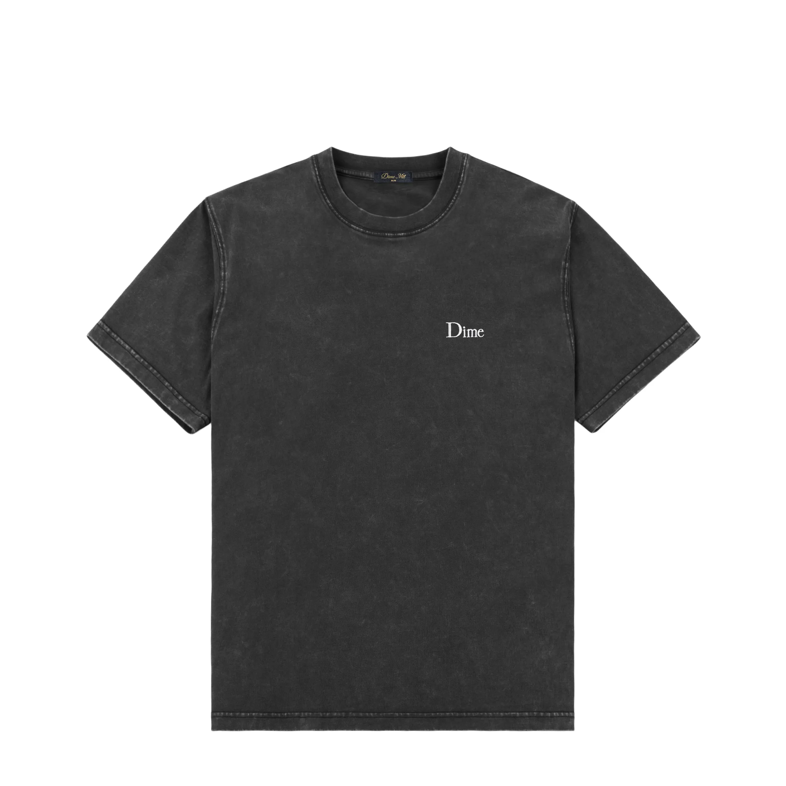 Dime Classic Faded Small Logo T-Shirt - Black Clothing_Dime