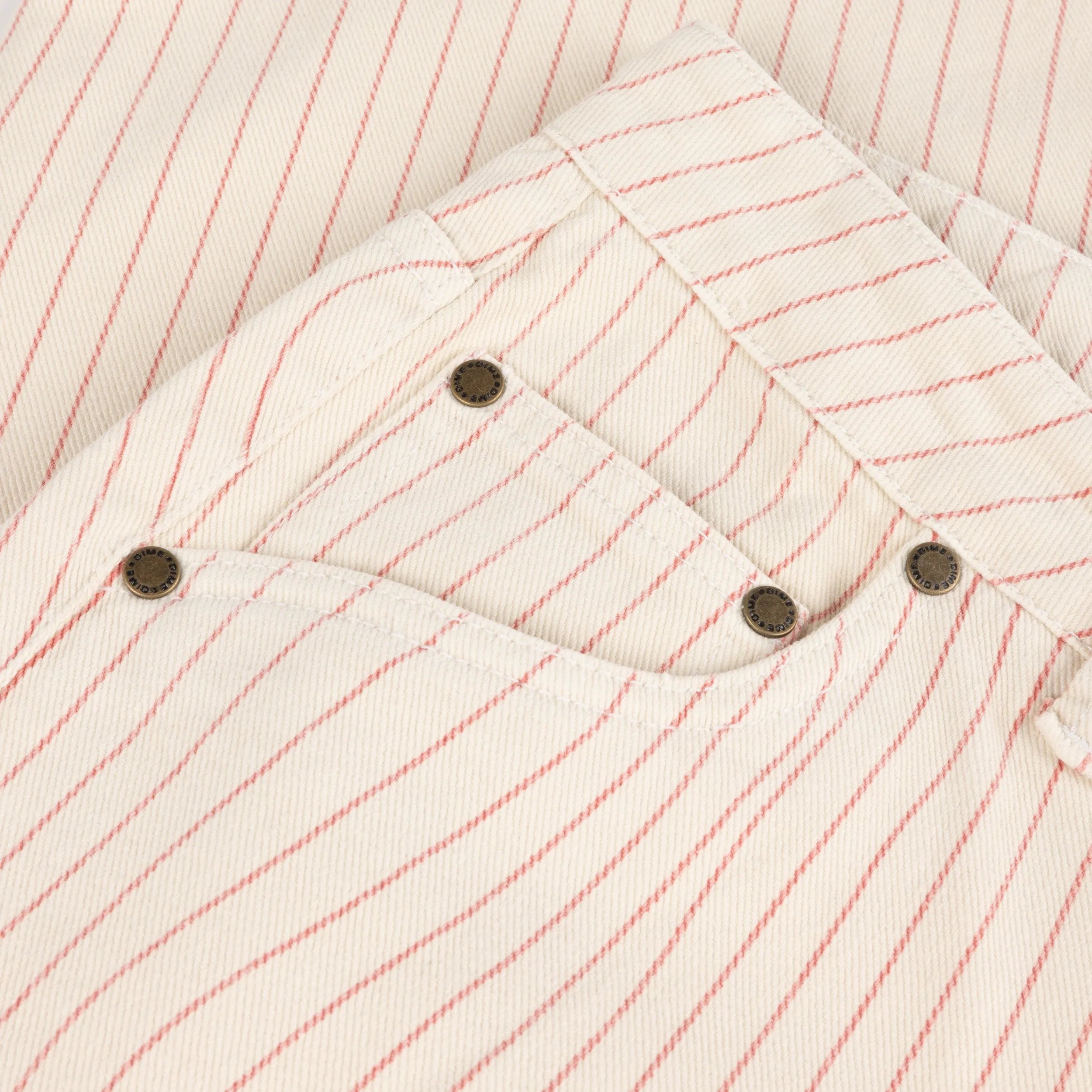 Dime Classic Relaxed Denim Pants - Striped/Warm White Clothing_Dime