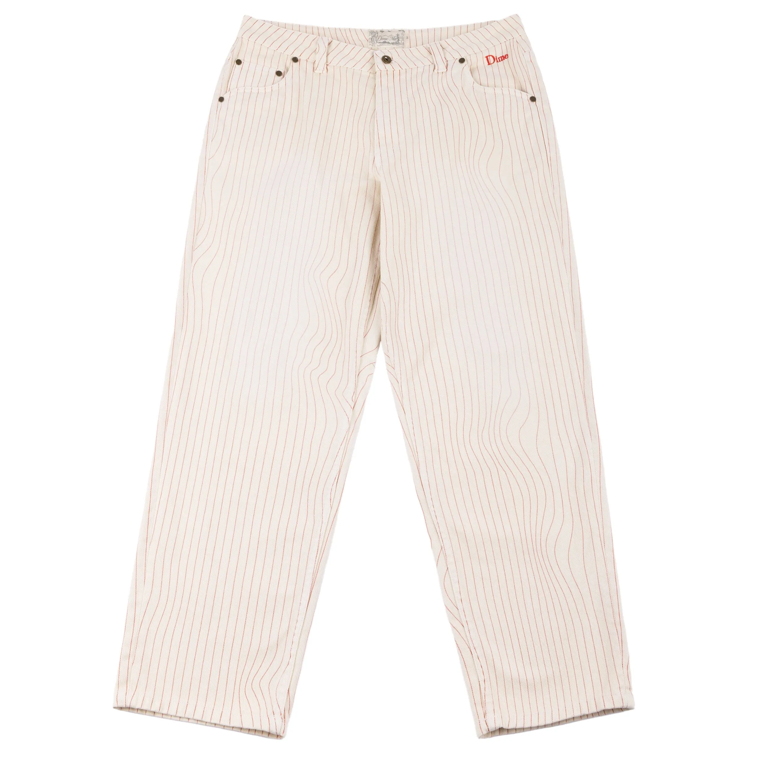 Dime Classic Relaxed Denim Pants - Striped/Warm White Clothing_Dime