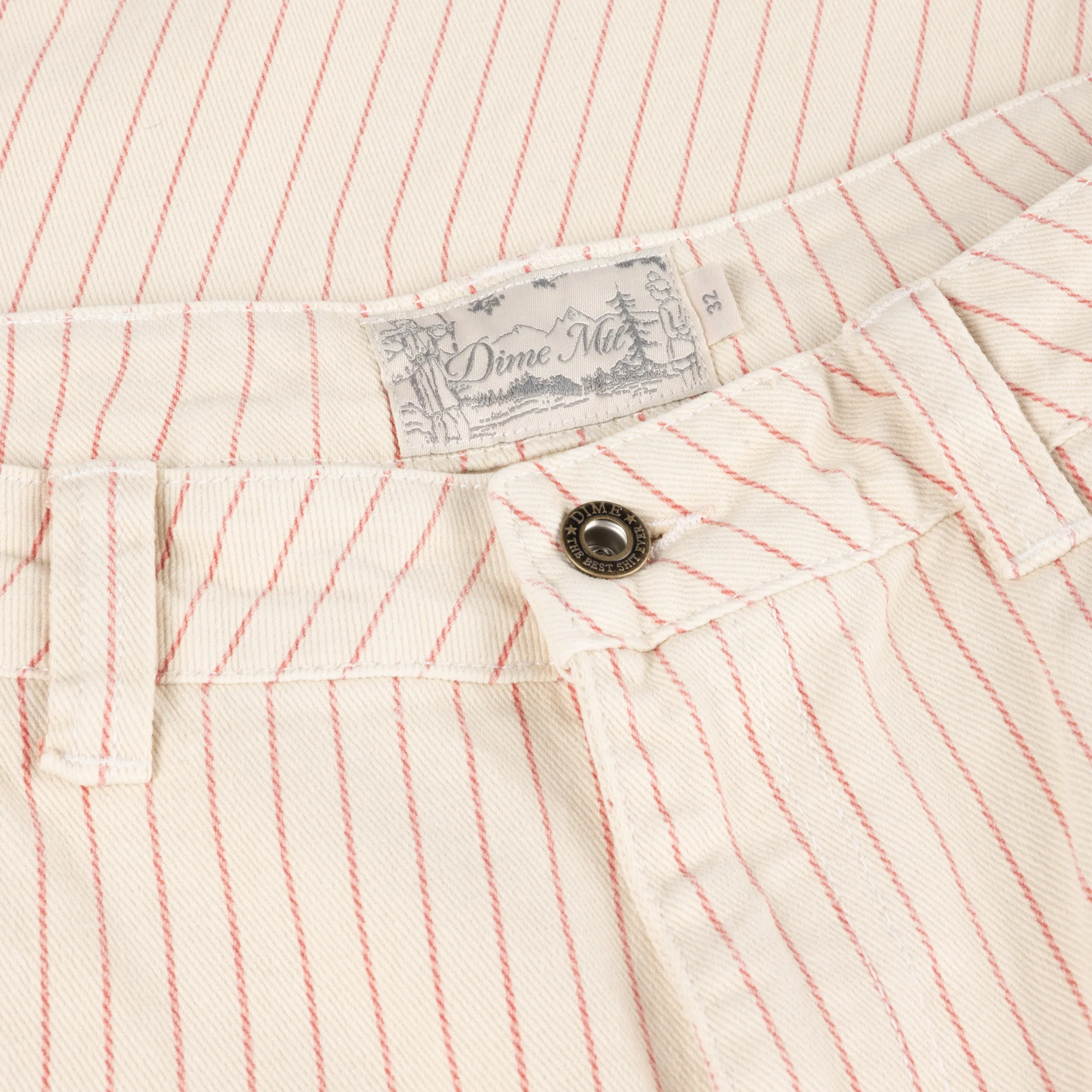 Dime Classic Relaxed Denim Pants - Striped/Warm White Clothing_Dime