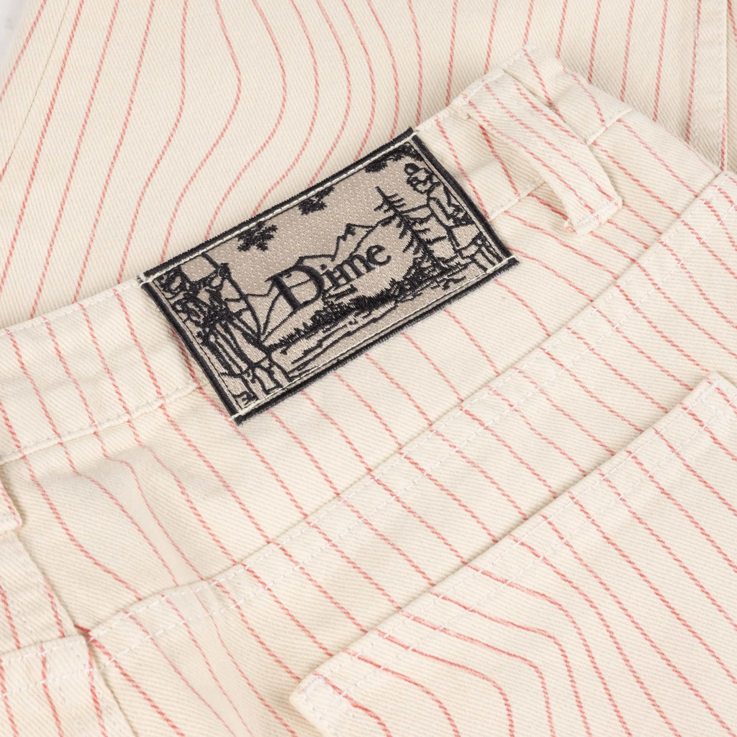 Dime Classic Relaxed Denim Pants - Striped/Warm White Clothing_Dime