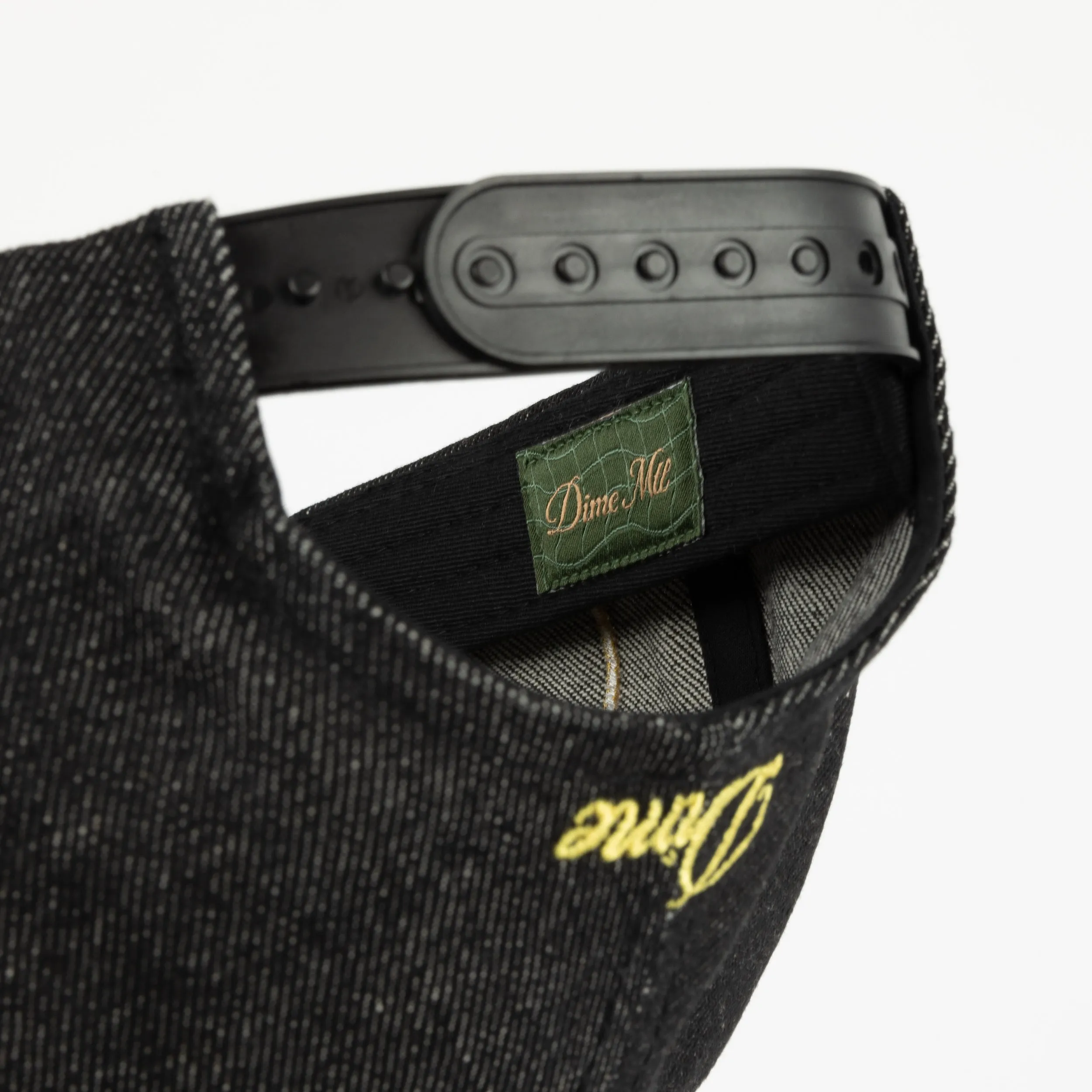 Dime Cursive D Full Fit Cap - Black Denim Clothing_Dime