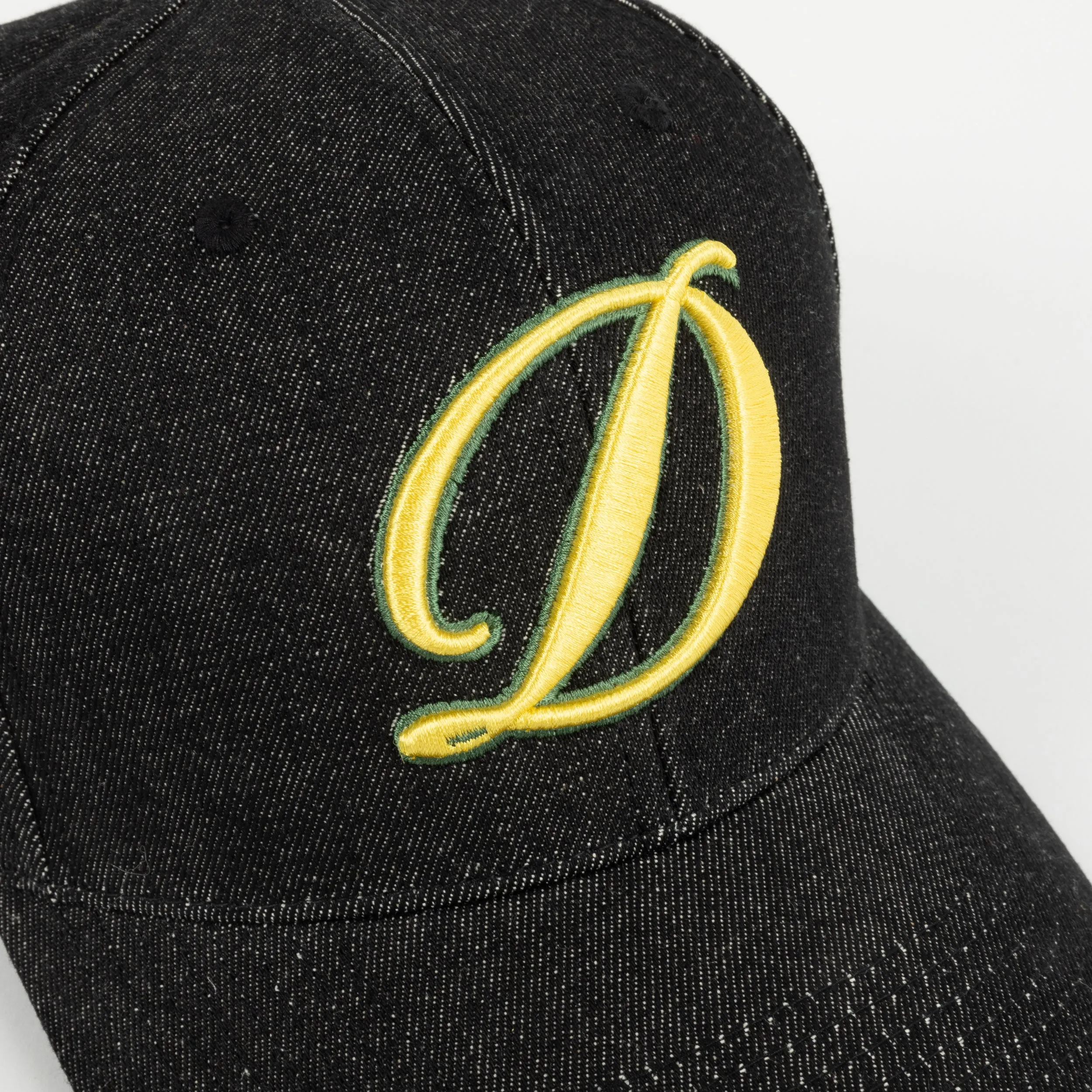 Dime Cursive D Full Fit Cap - Black Denim Clothing_Dime