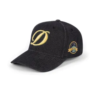 Dime Cursive D Full Fit Cap - Black Denim Clothing_Dime