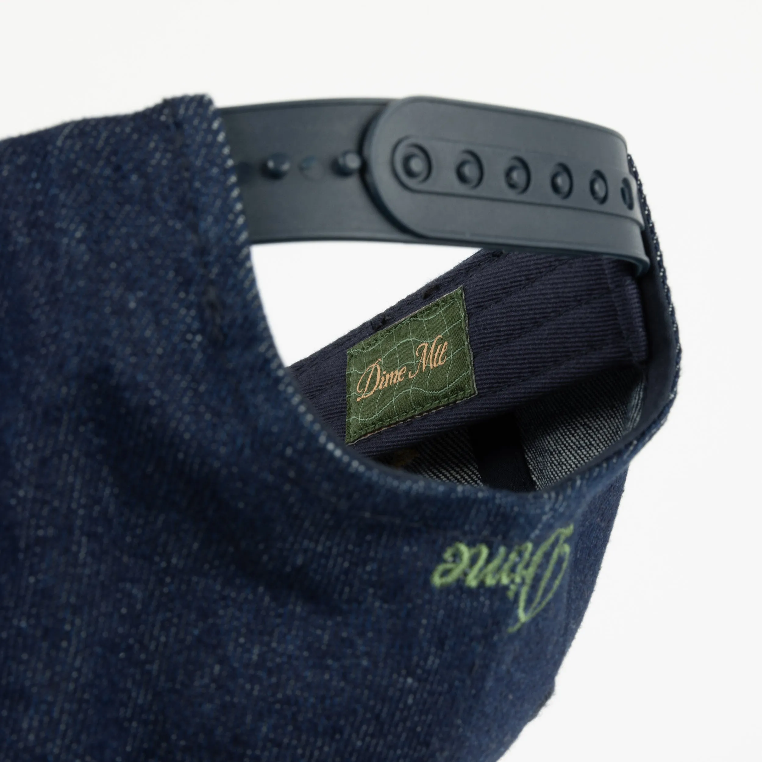 Dime Cursive D Full Fit Cap - Indigo Denim Clothing_Dime