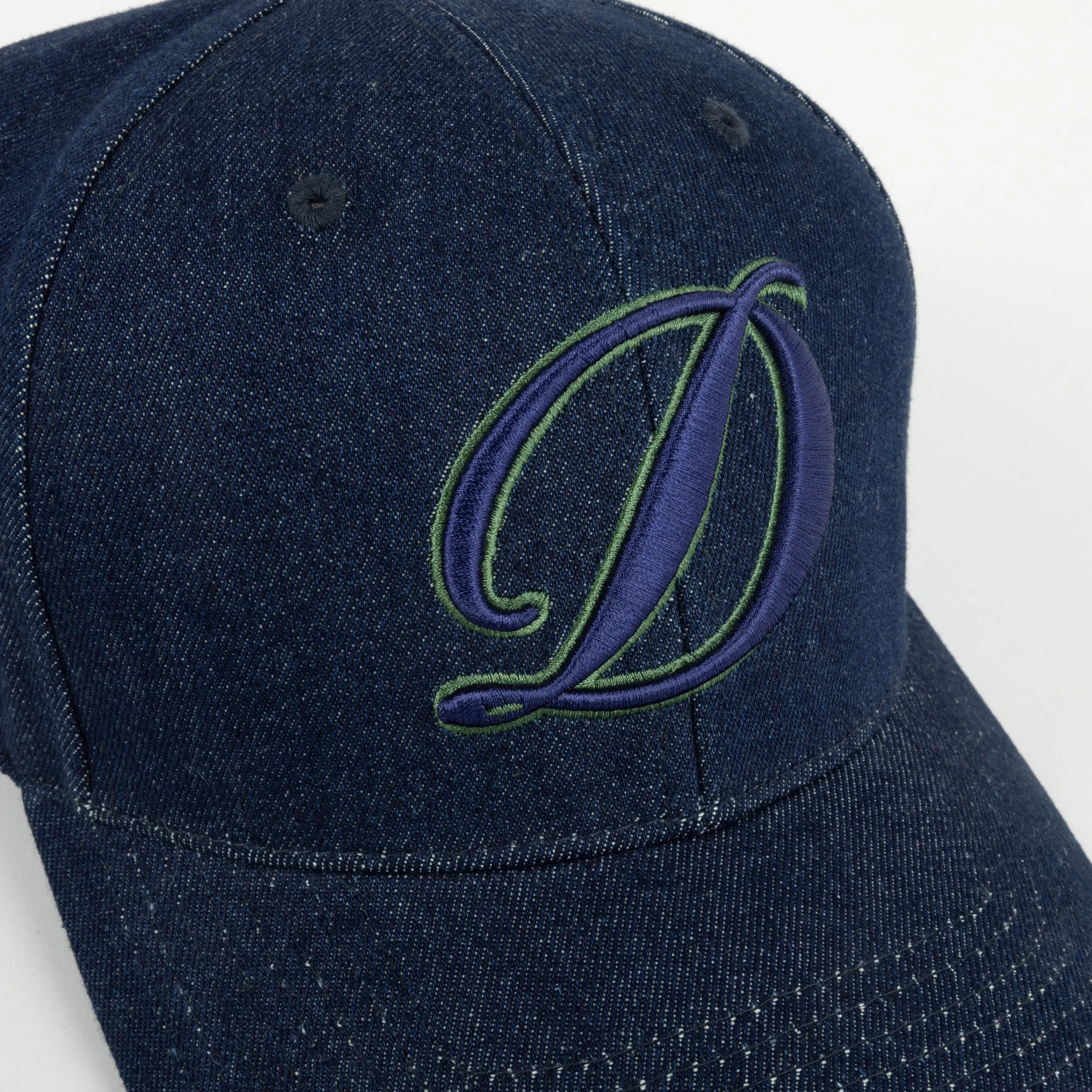 Dime Cursive D Full Fit Cap - Indigo Denim Clothing_Dime