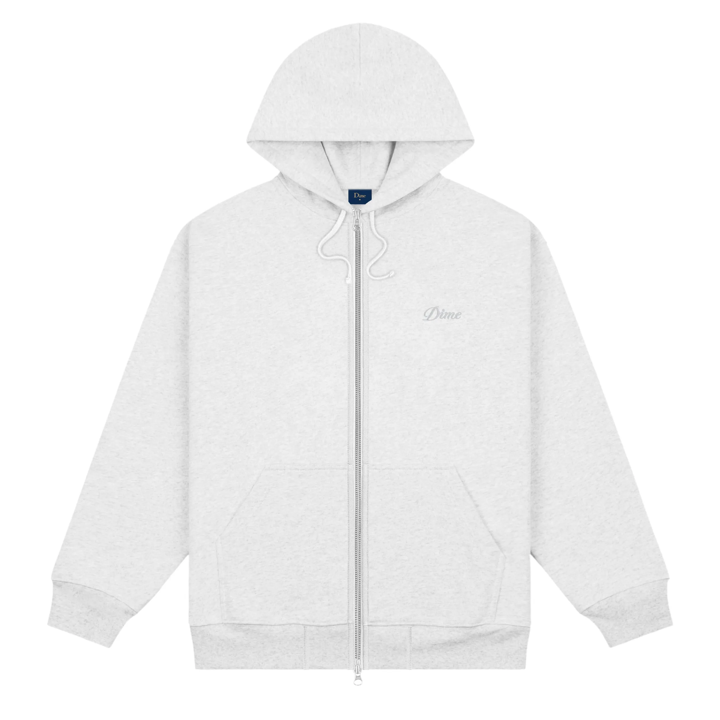 Dime Cursive Zip-Hoodie - Ash Clothing_Dime