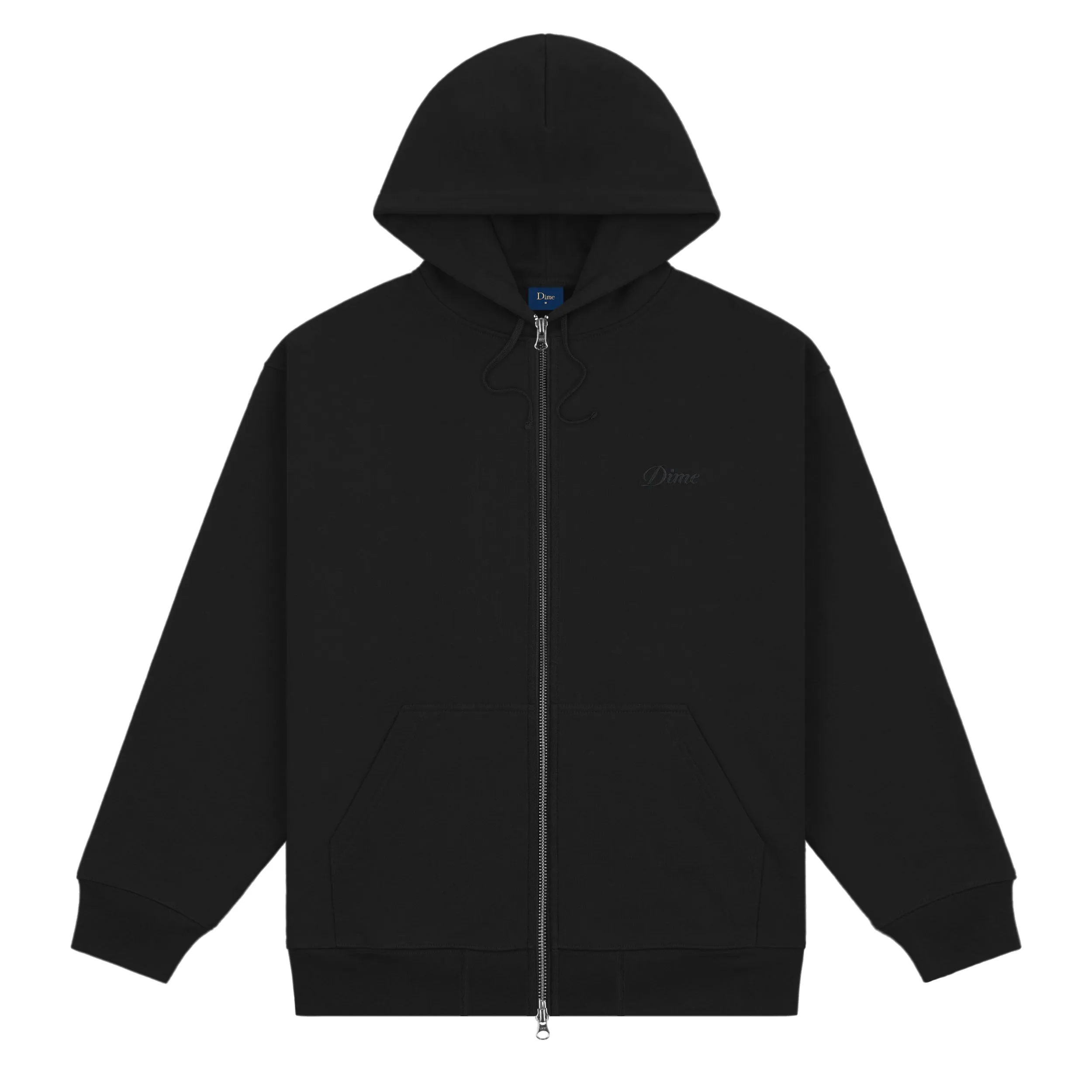 Dime Cursive Zip-Hoodie - Black Clothing_Dime