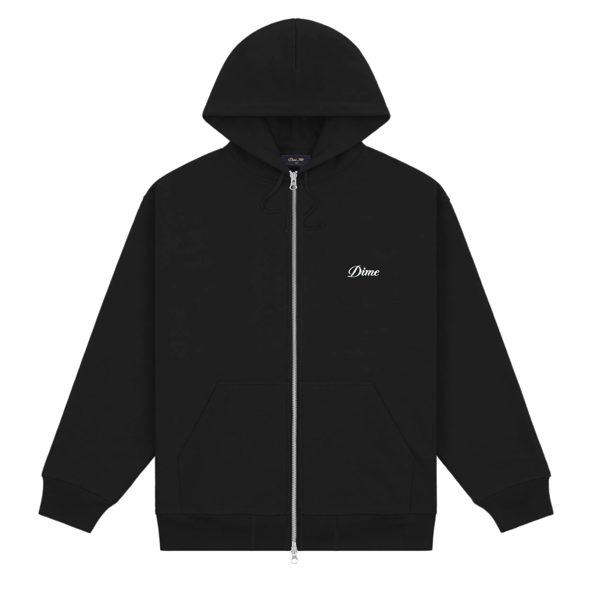 Dime Cursive Zip-Hoodie - Black/White Clothing_Dime