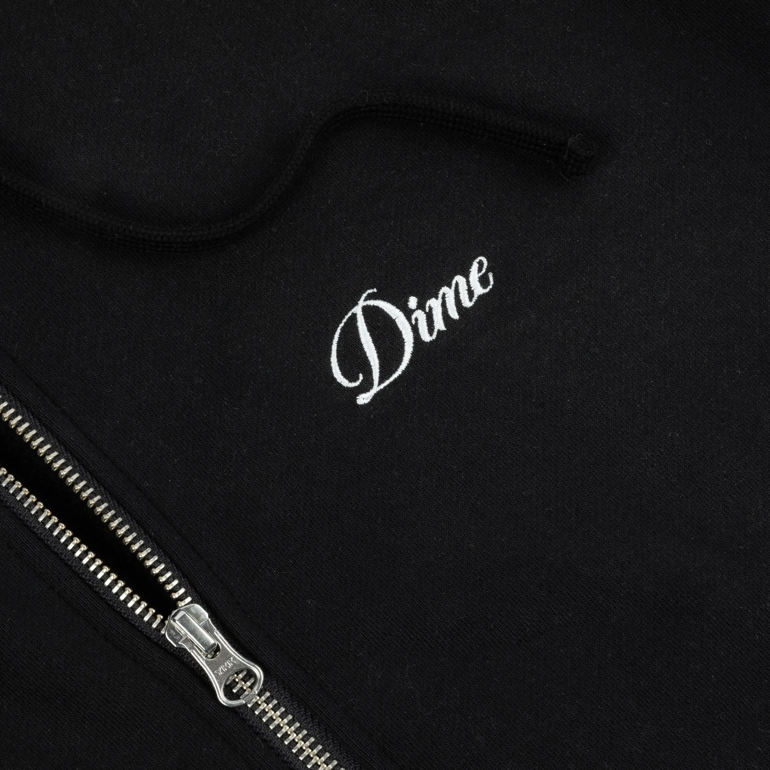Dime Cursive Zip-Hoodie - Black/White Clothing_Dime