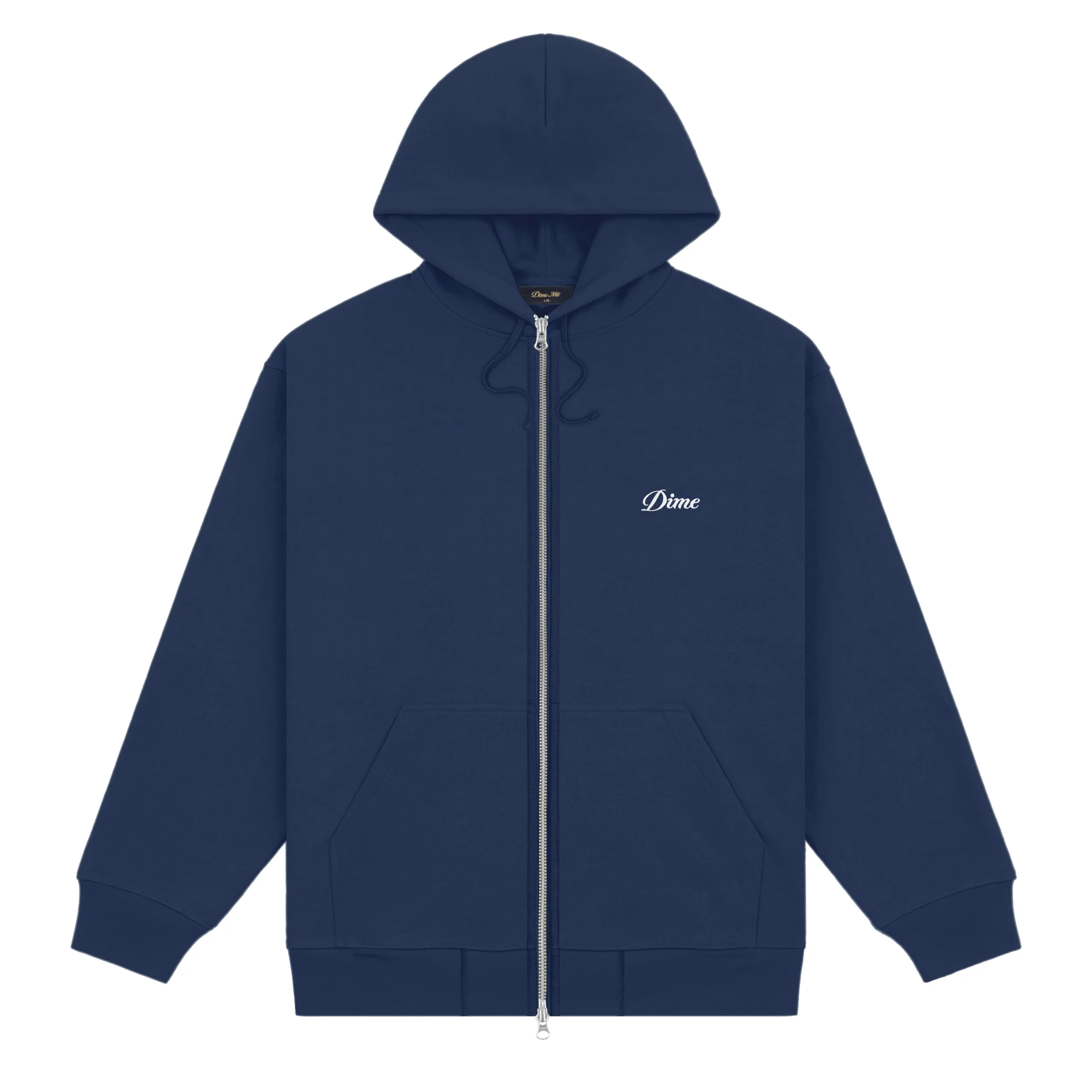 Dime Cursive Zip-Hoodie - Navy Clothing_Dime