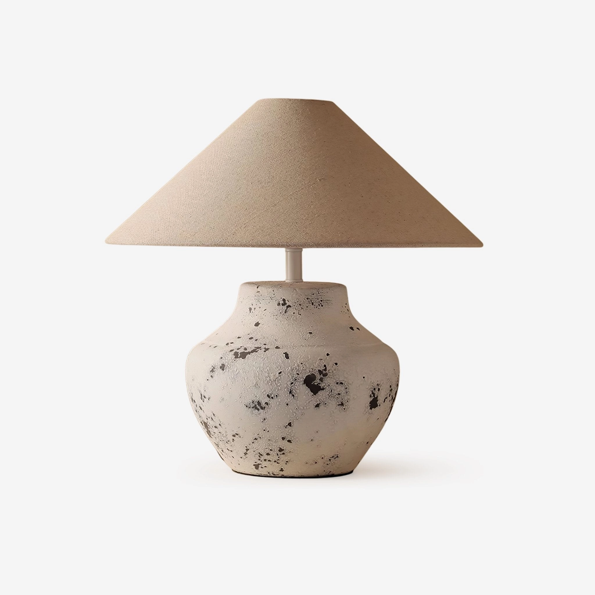 Distressed White Ceramic Table Lamp
