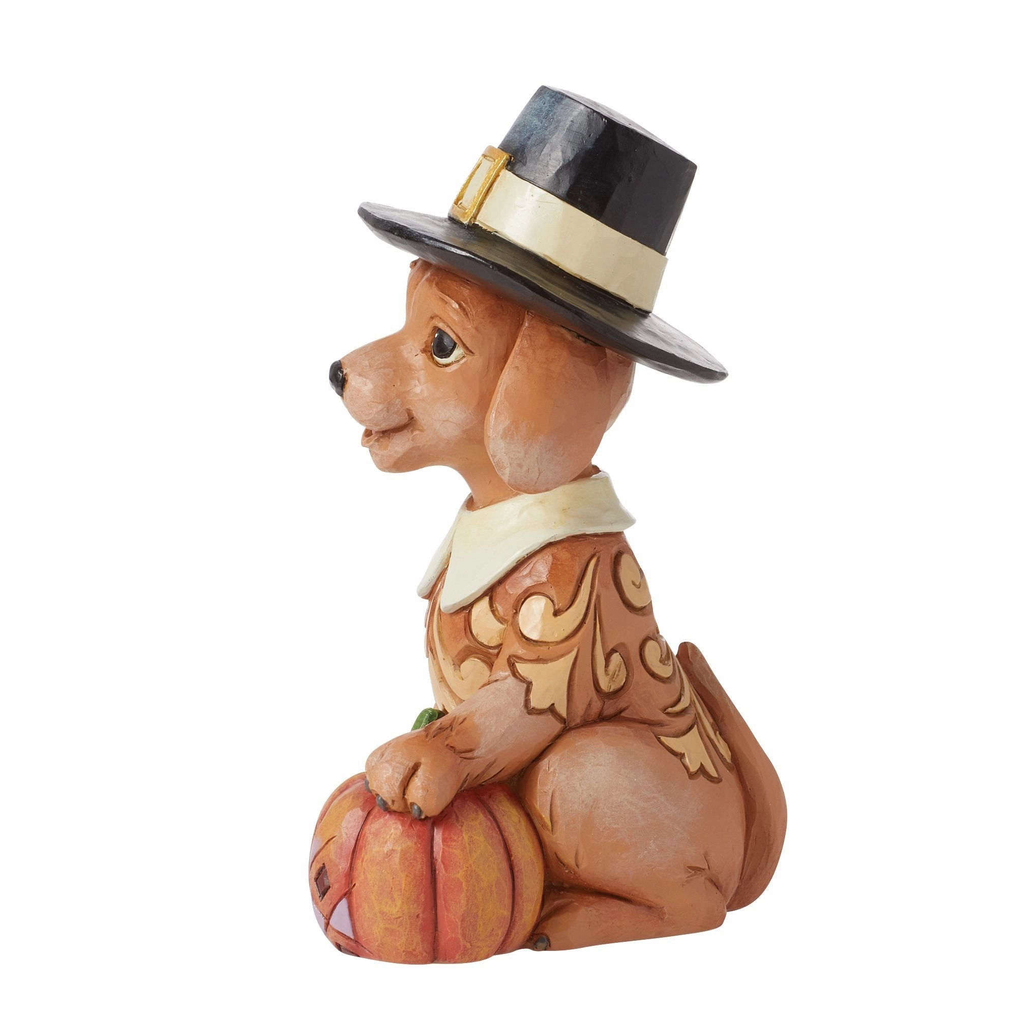 Dog with Pilgrim Hat Figurine