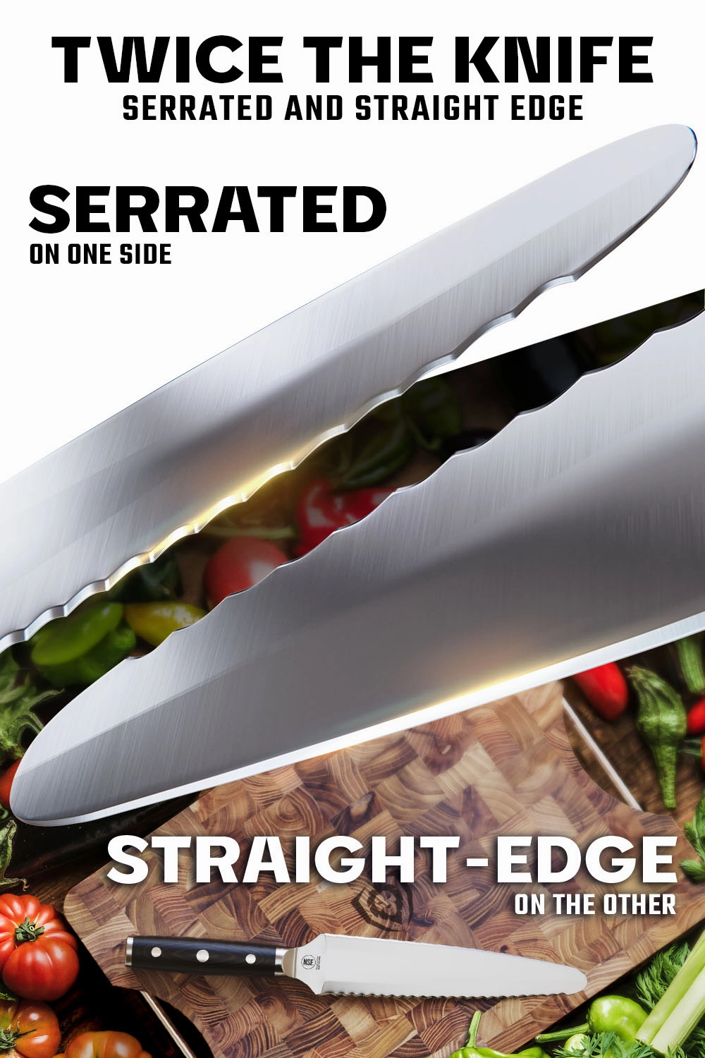 Dual-Sided Chef's Knife 8" | Gemini Twin Blade | Gladiator series | NSF Certified | Dalstrong 