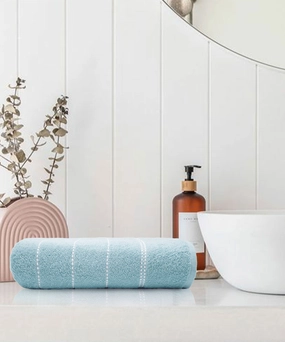 Dusk & Dawn Winter Teal Bath Towel, 400 GSM, Cotton Rich, Weft Insert Solid Towel, Blue bath towels,soft towels,bathroom textiles