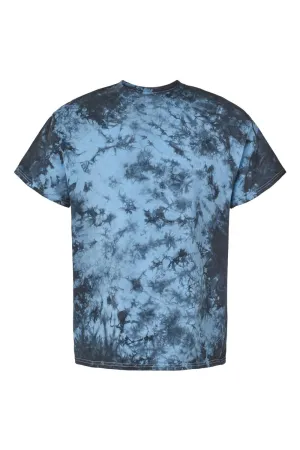 Dyenomite Mens Crystal Tie Dyed Short Sleeve Crewneck T-Shirt - Black/Columbia Clothing Dyenomite