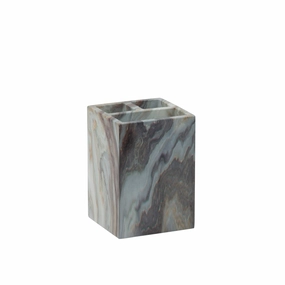 Elle Dcor Square Tooth Brush Holder in Agate - 2.76" x 2.76" x 3.94" toothbrush holder,bathroom cup,bathroom organizer